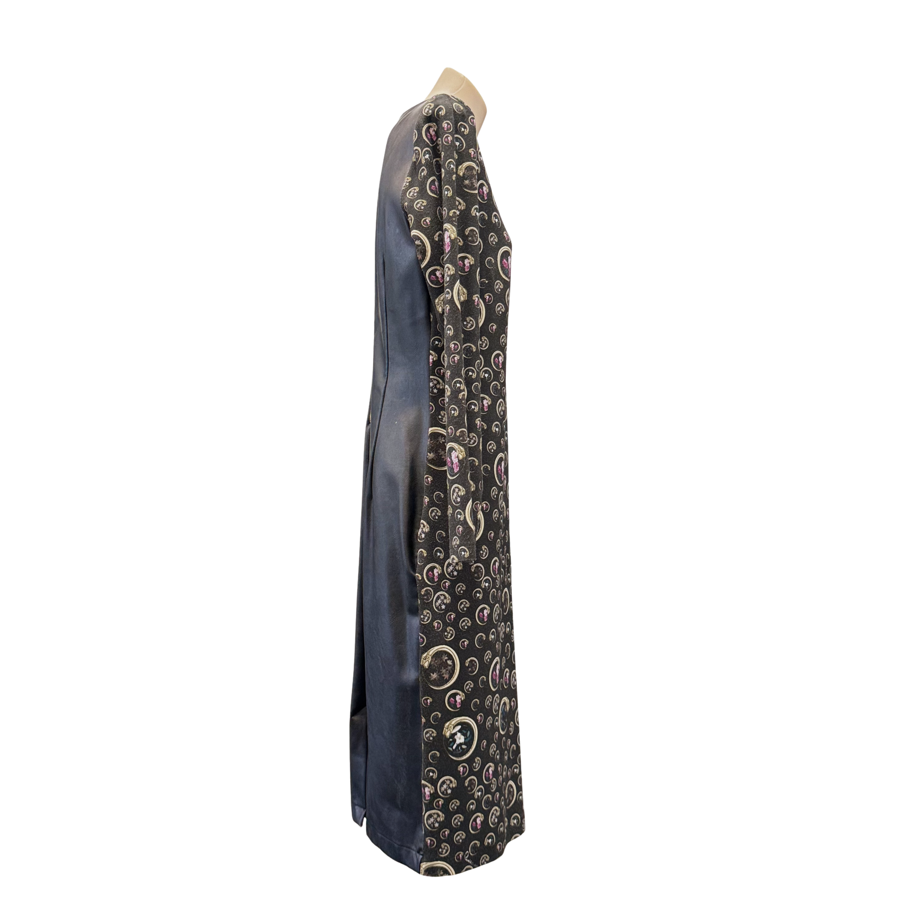 Robert Calvani Moon Phase Print Long Sleeve Midi Dress 38