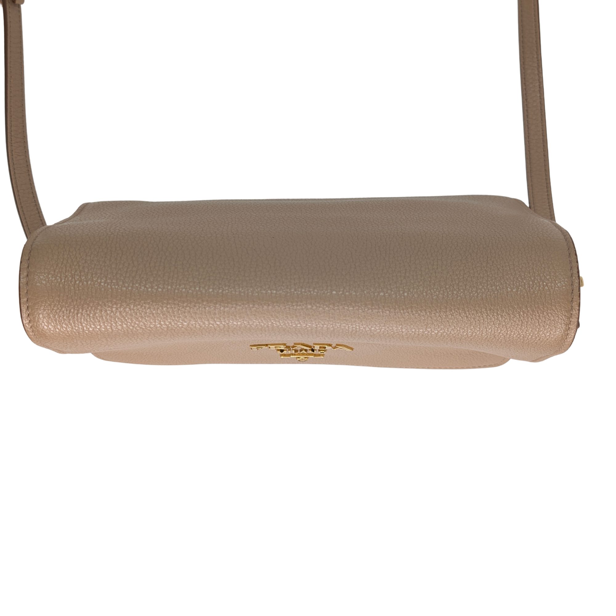 Prada Vitello Daino Leather Crossbody Bag Beige