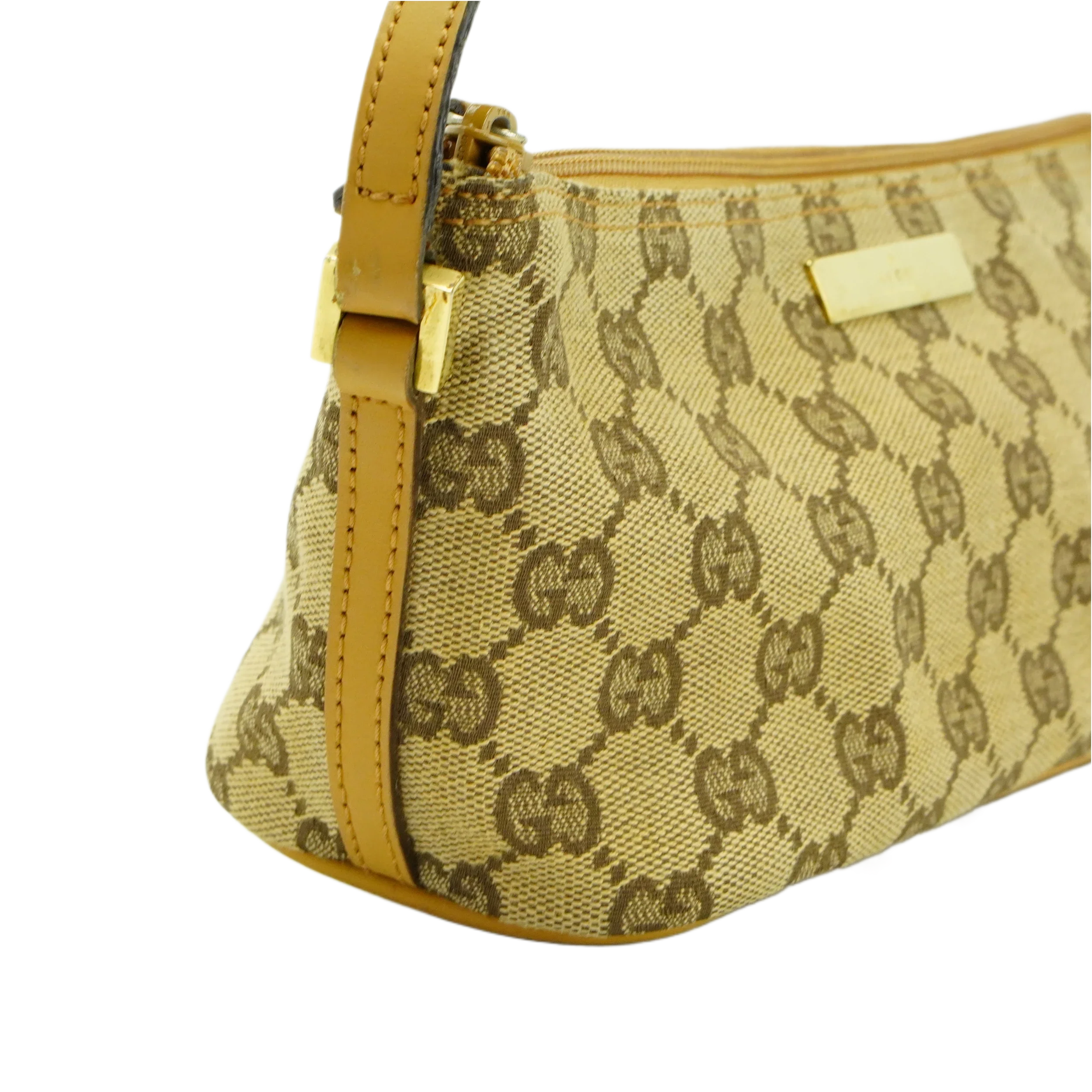 Gucci Beige GG Monogram Boat Pochette Bag