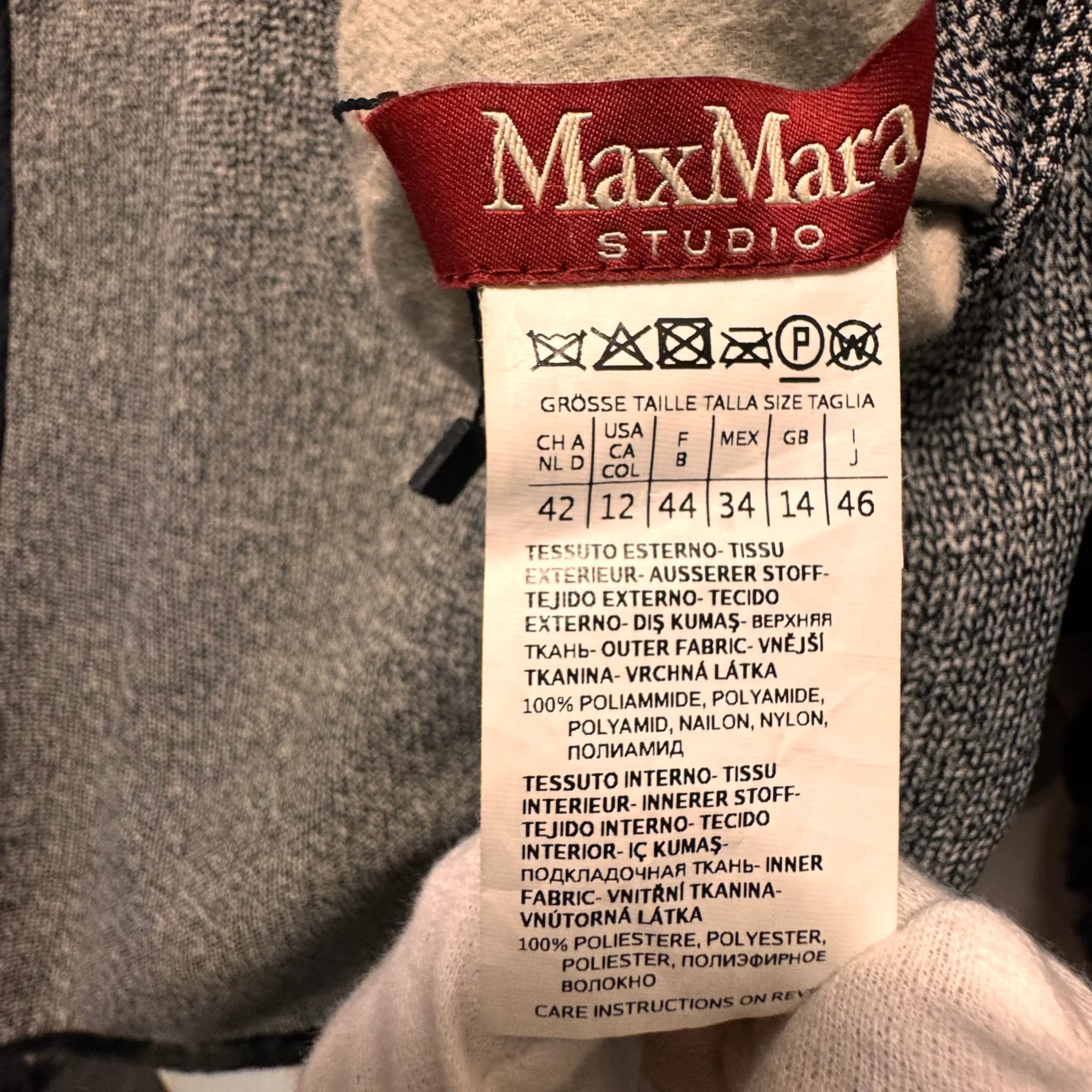 Max Mara Oversized Grey Wool Blend Coat Faux Fur – Size 42
