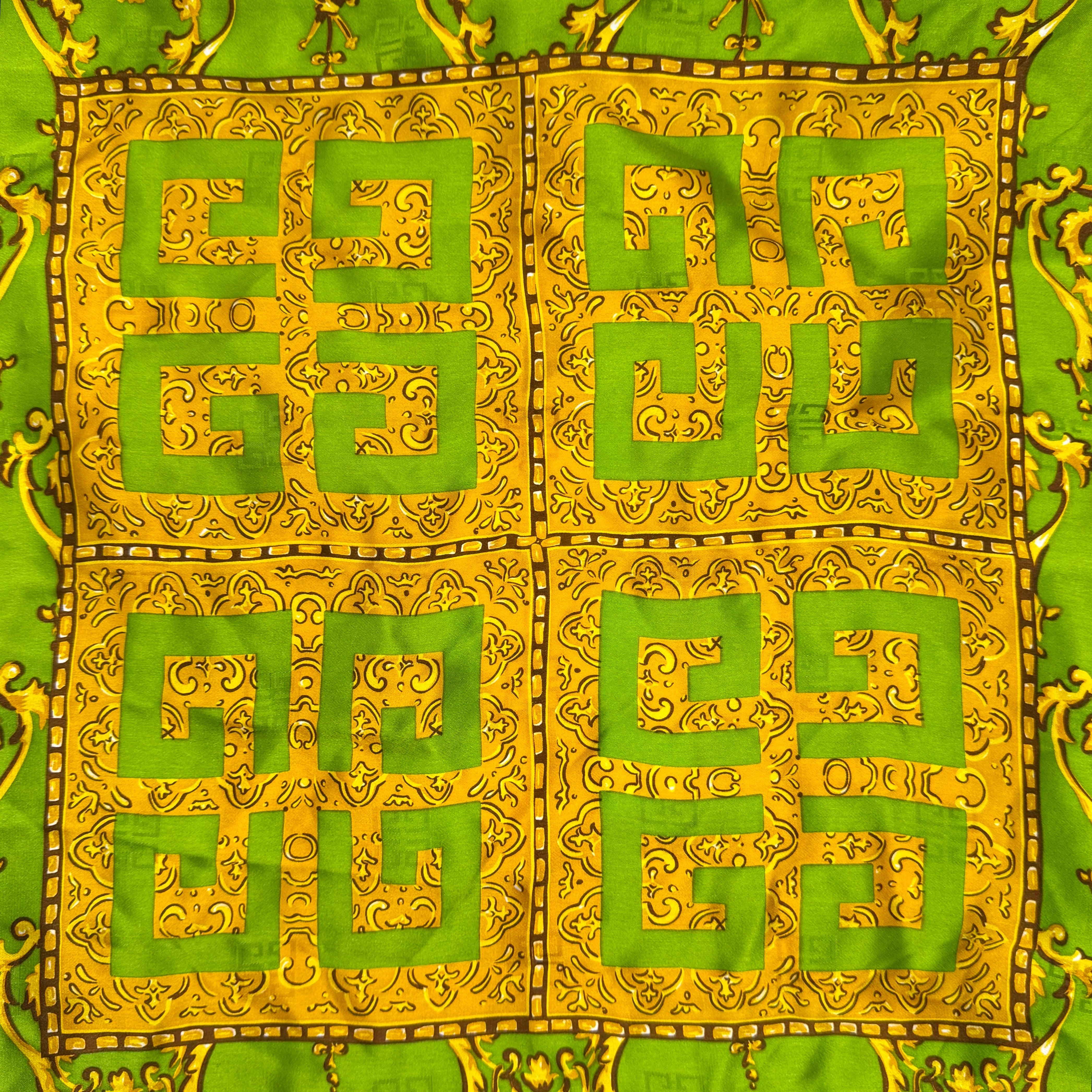 Givenchy Silk Scarf Green & Yellow