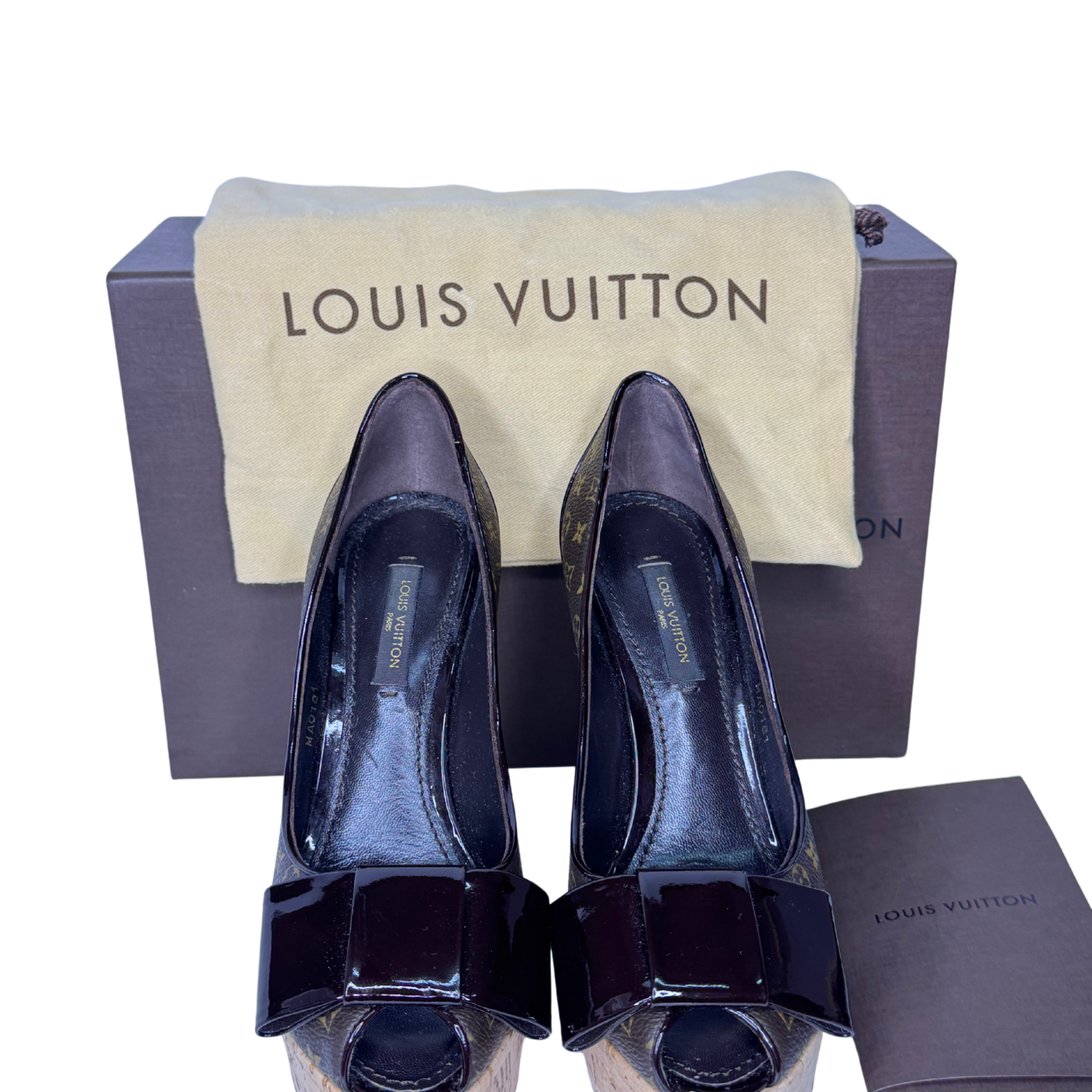 Louis Vuitton Monogram Cork Rivoli Platform Heels – Size 35
