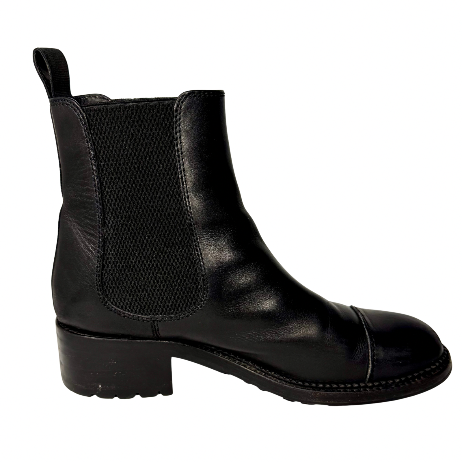 Chanel Black Calfskin Elastic Ankle Boots – Size 36