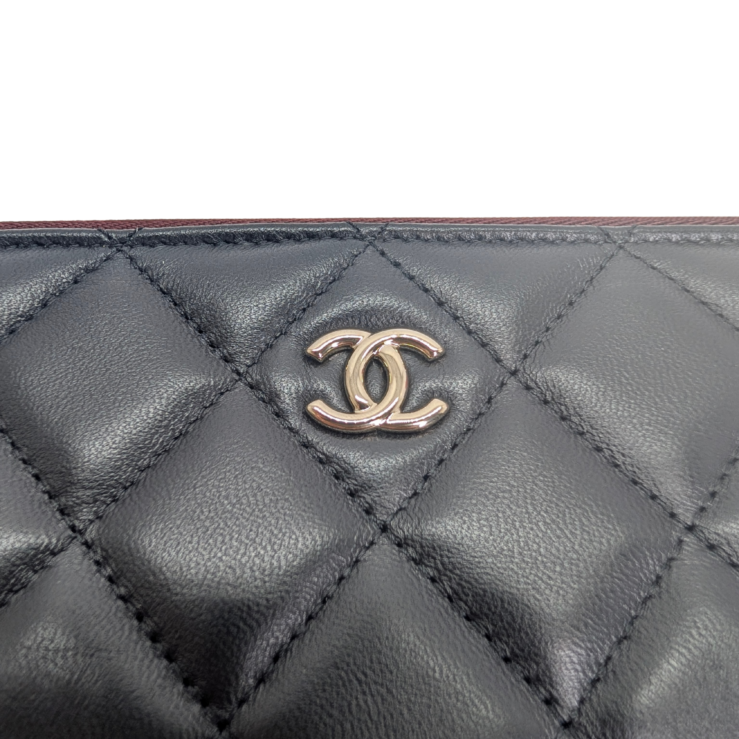 Chanel Medium O case Pouch Clutch Lambskin Black