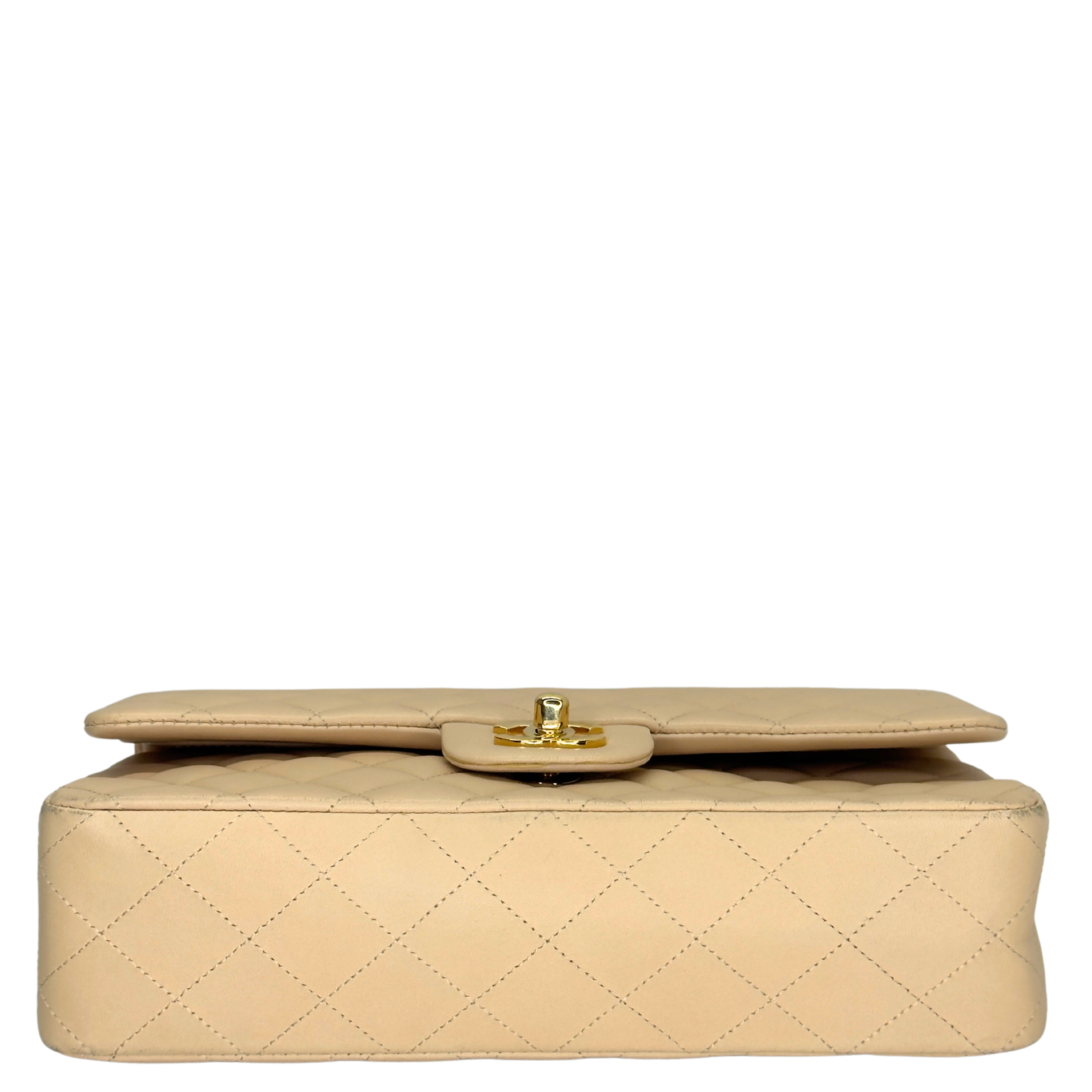 Chanel classic Double Flap Medium Lambskin Beige