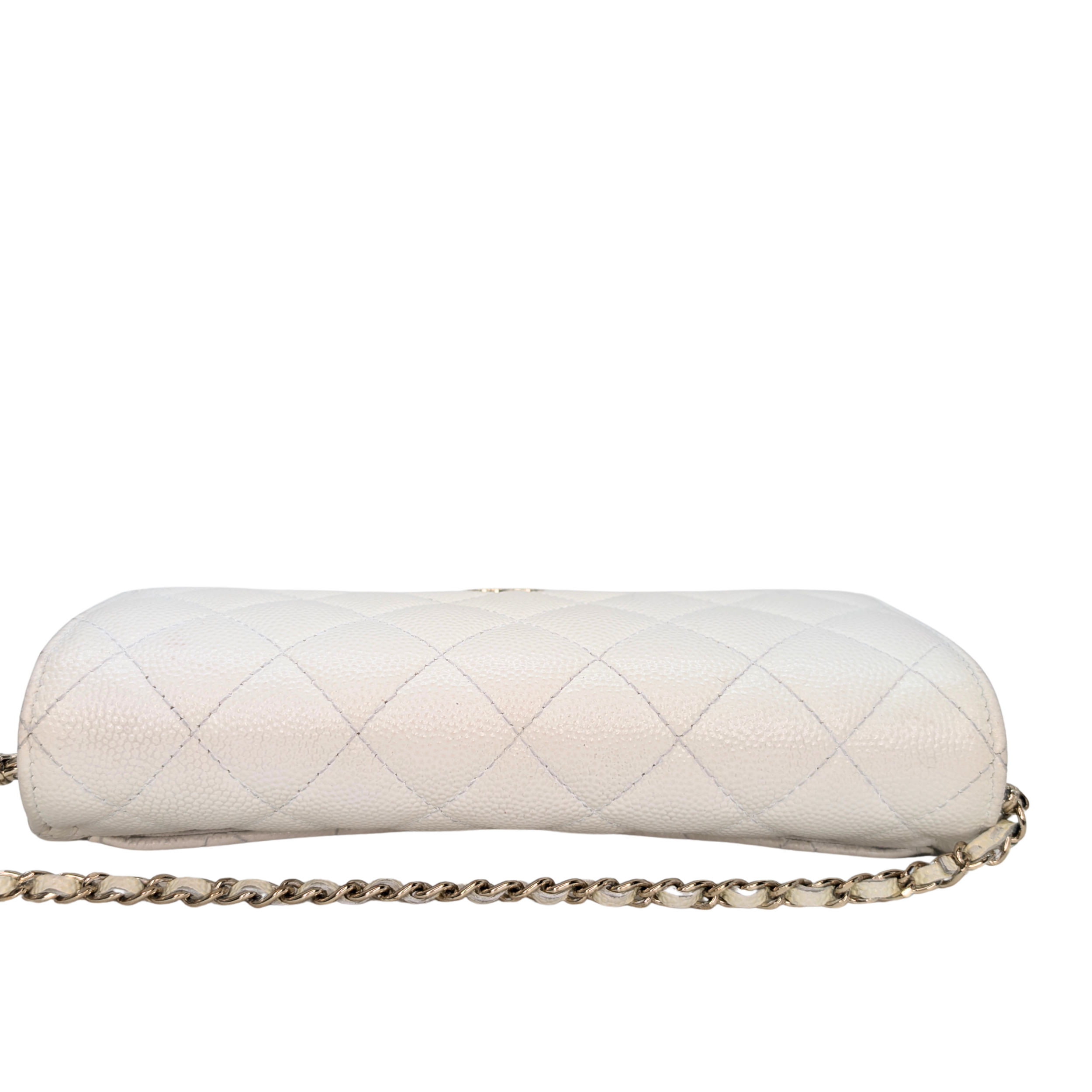 Chanel Sunglasses Quilted Caviar Sunglasses Case Bag White