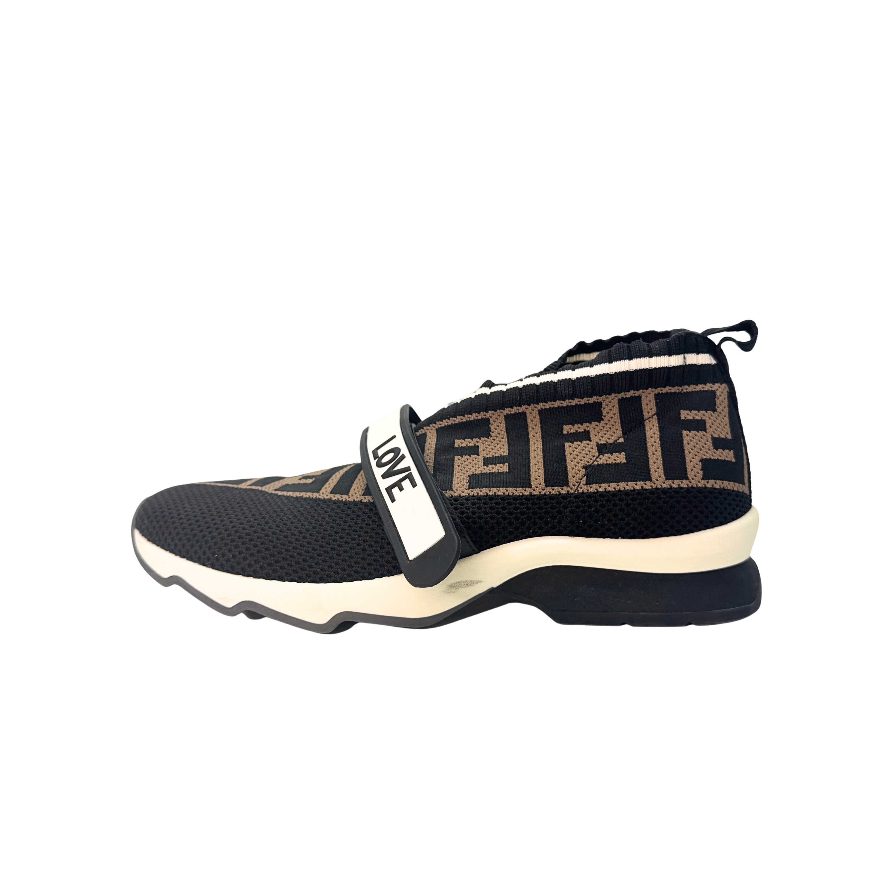 Fendi Stretch Yarn FF Stiff Band Rockoko Sneakers 38