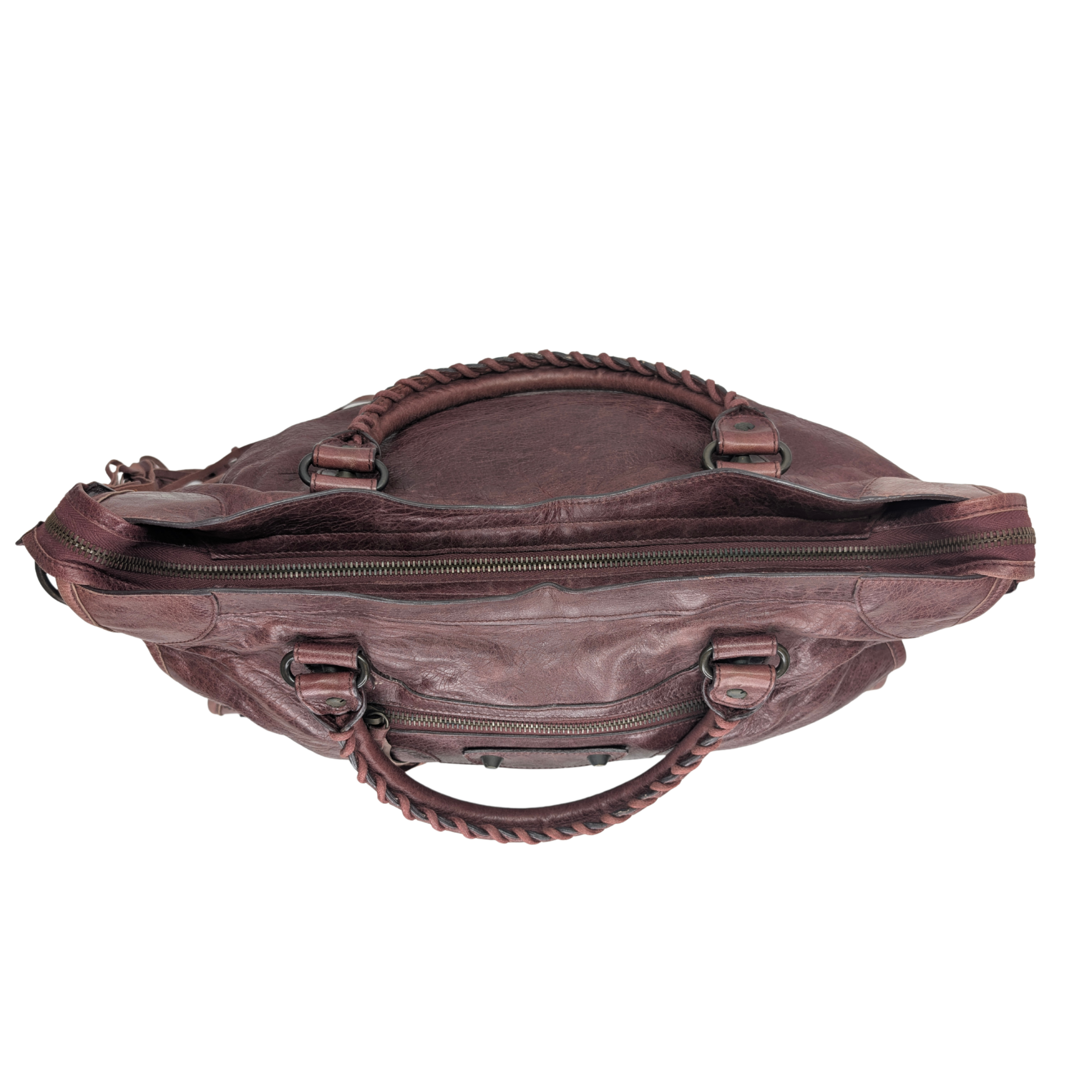 Balenciaga Motorcycle City Shoulder Bag Dark Burgundy