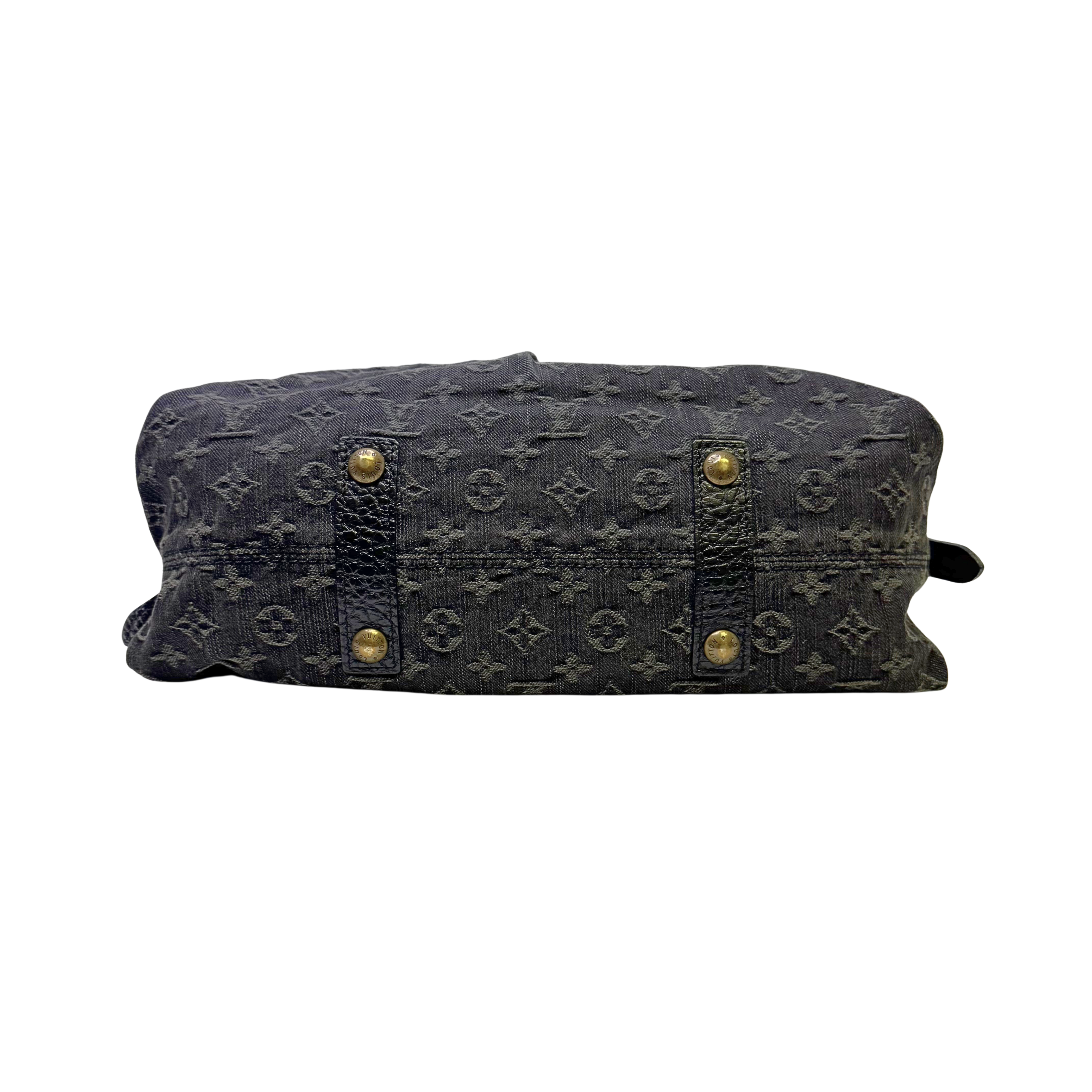 Louis Vuitton Neo Cabby MM Handbag Denim Black