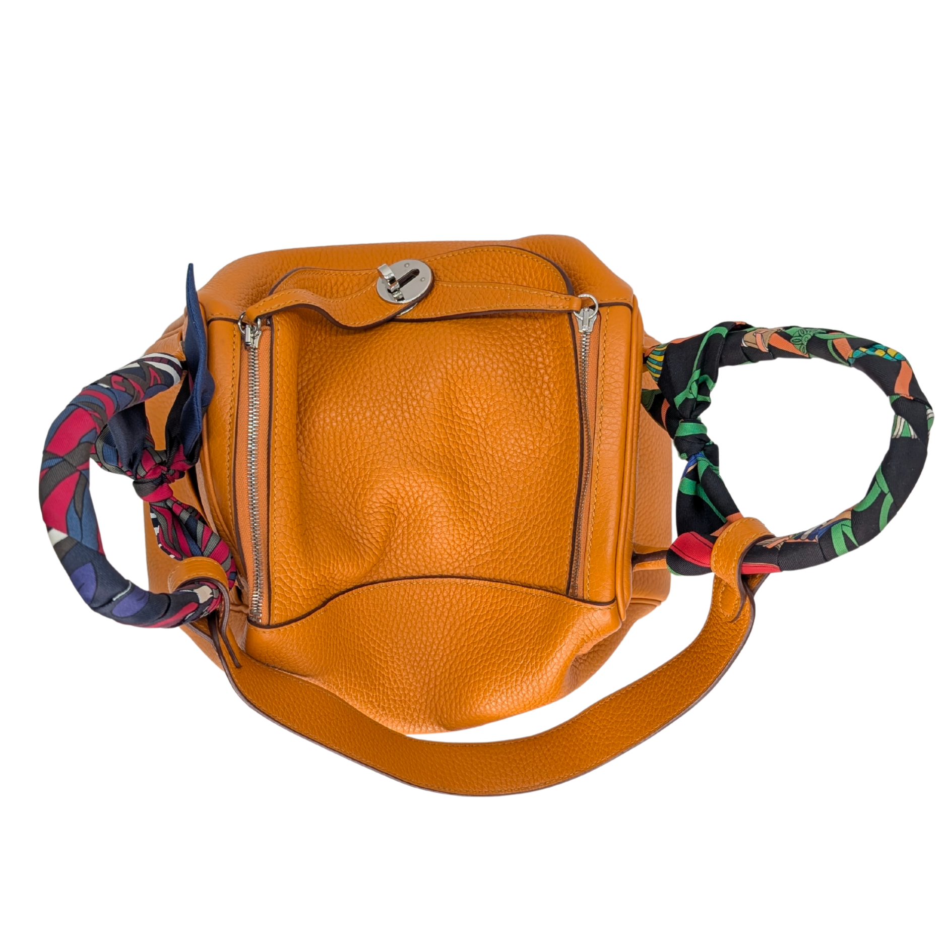 Hermes Lindy Clemence Handbag 26 C stamp SHW Orange