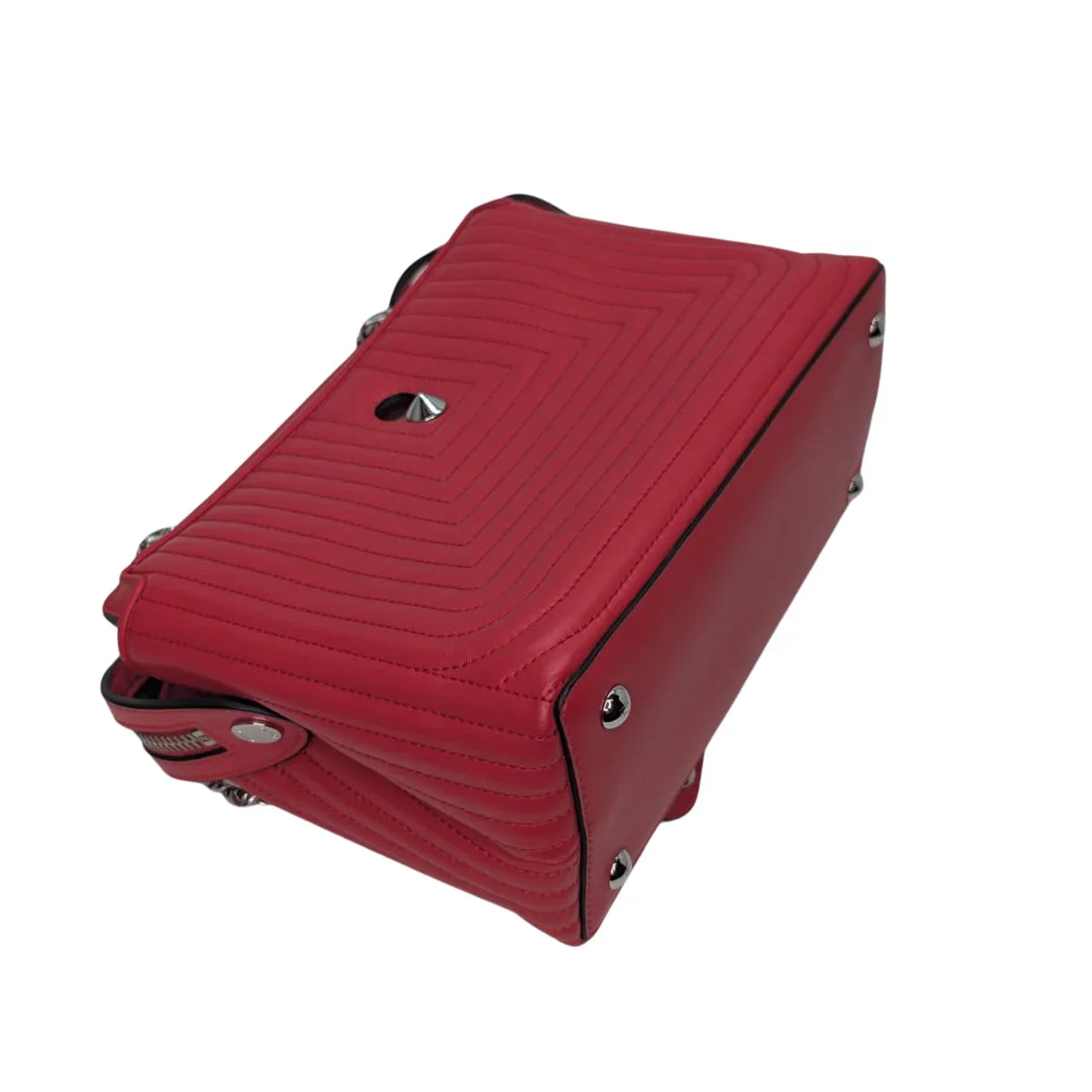 Fendi Dotcom Quilted Crossbody Bag Leather Red - Lost Designer