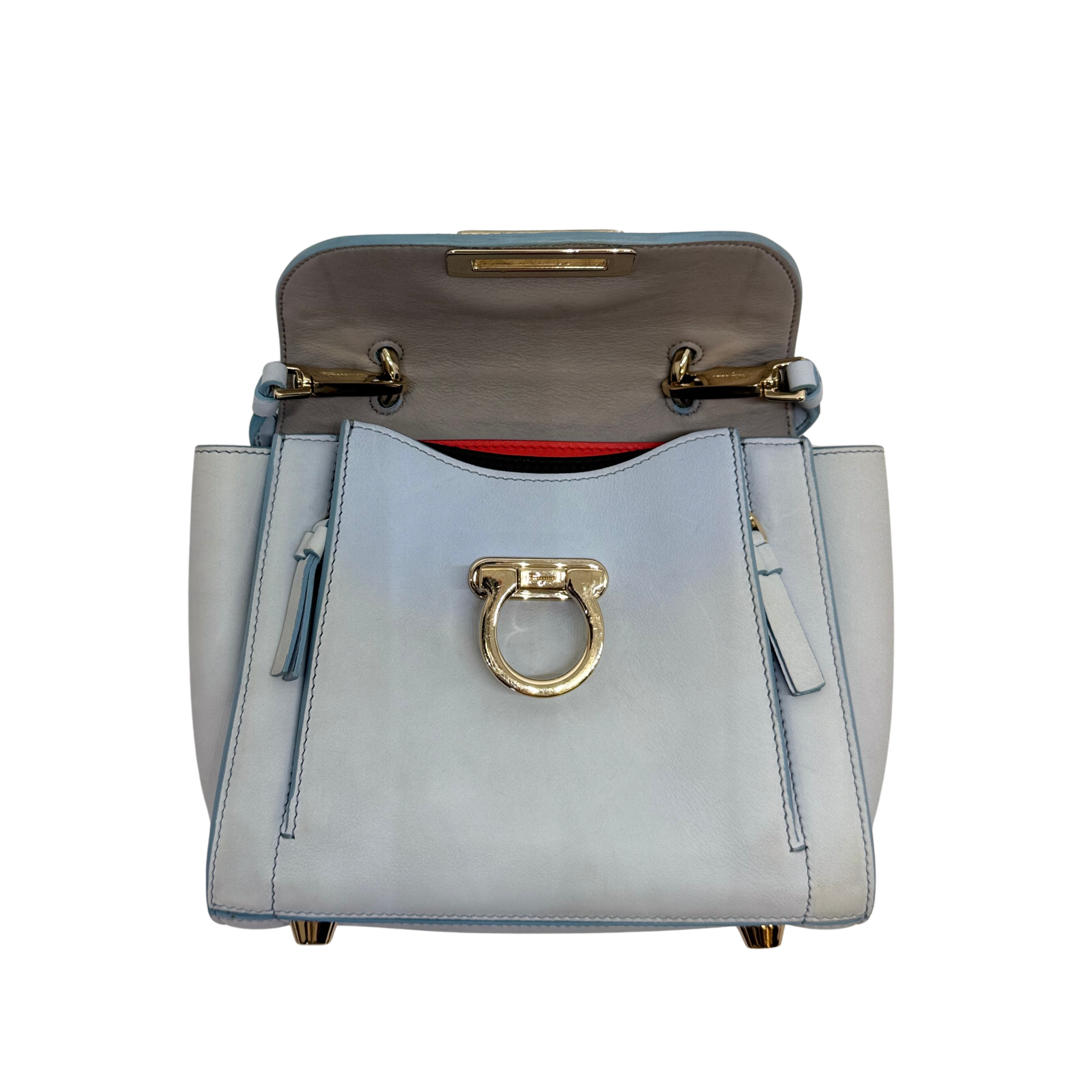 Salvatore Ferragamo Sofia Rainbow Shoulder Bag Baby Blue