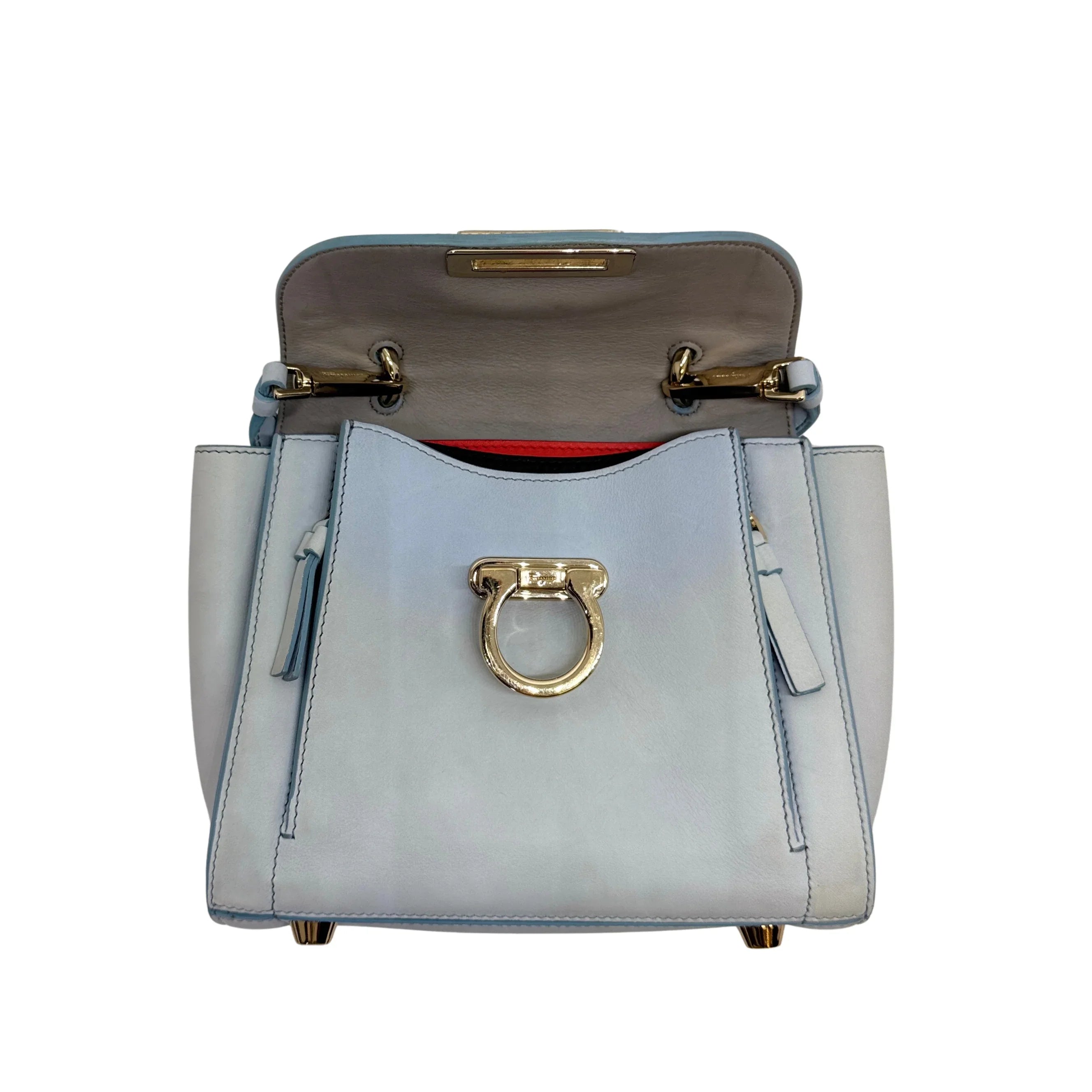 Salvatore Ferragamo Sofia Rainbow Shoulder Bag Baby Blue - Lost Designer