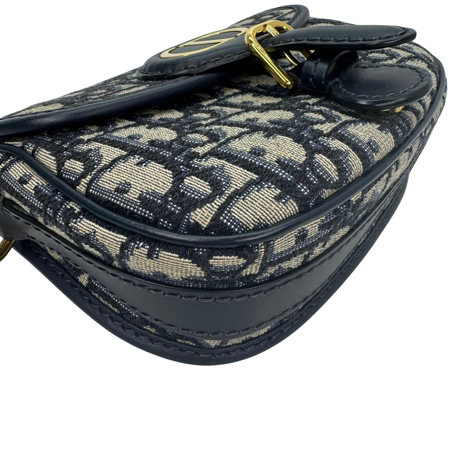 Christian Dior Oblique Small Bobby Flap Shoulder Bag Beige/Black