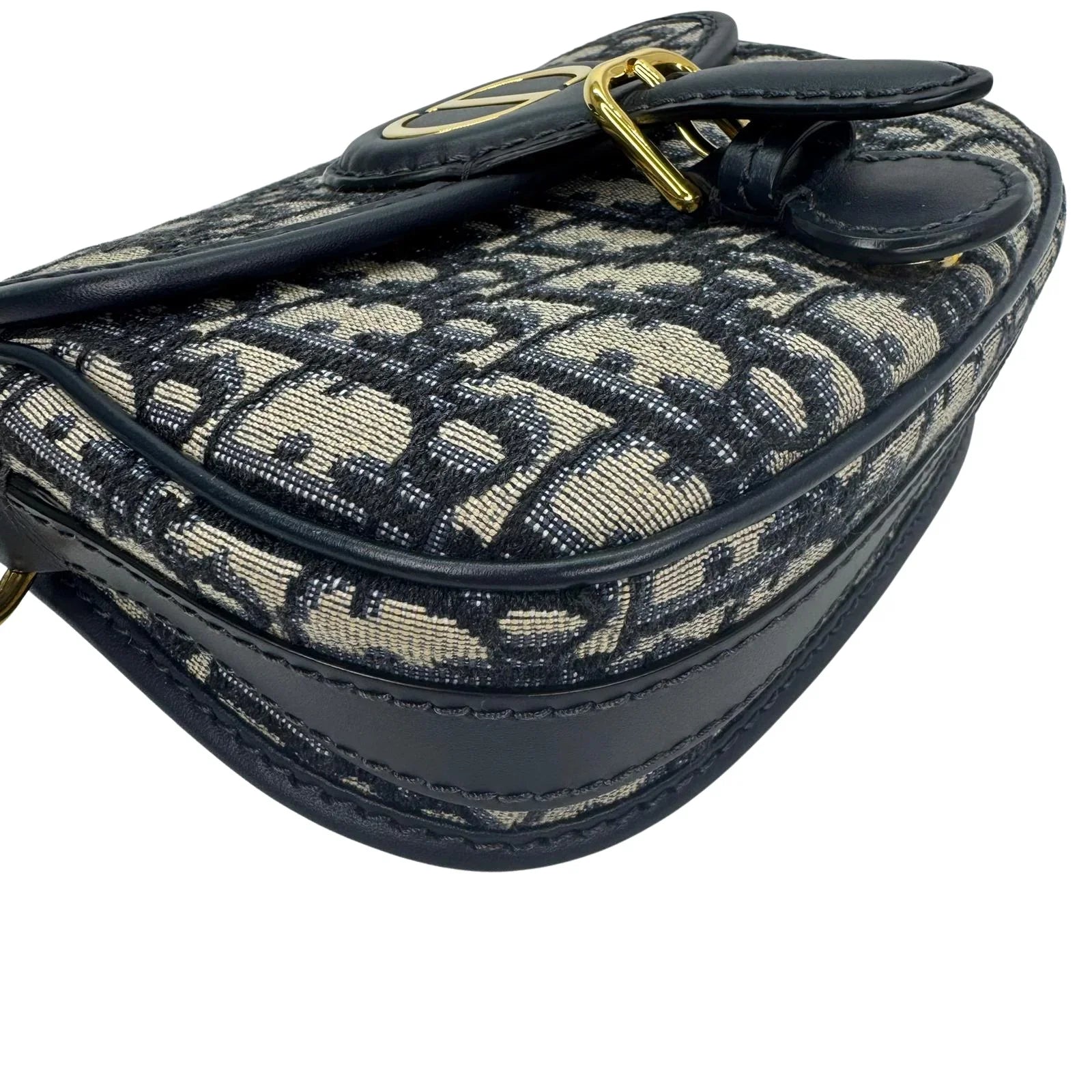 Christian Dior Oblique Small Bobby Flap Shoulder Bag Beige/Black - Lost Designer