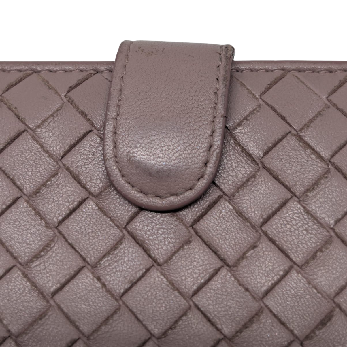 Bottega Veneta Intreciatto Vintage Wallet Leather Pink