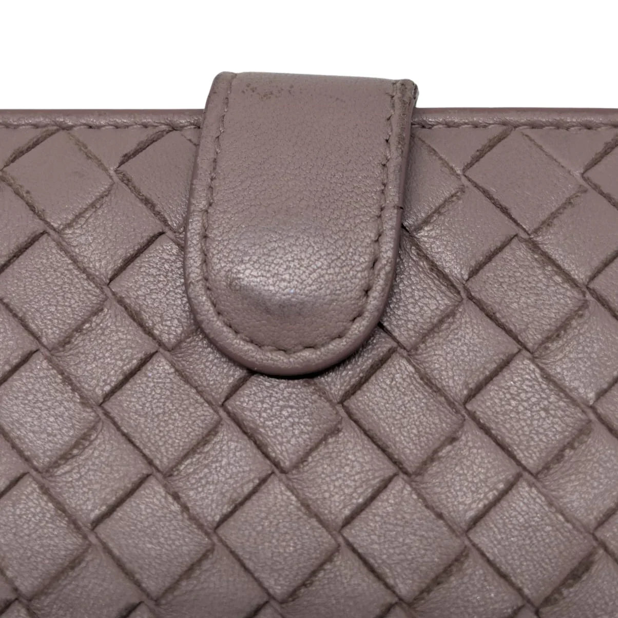 Bottega Veneta Intreciatto Vintage Wallet Leather Pink - Lost Designer