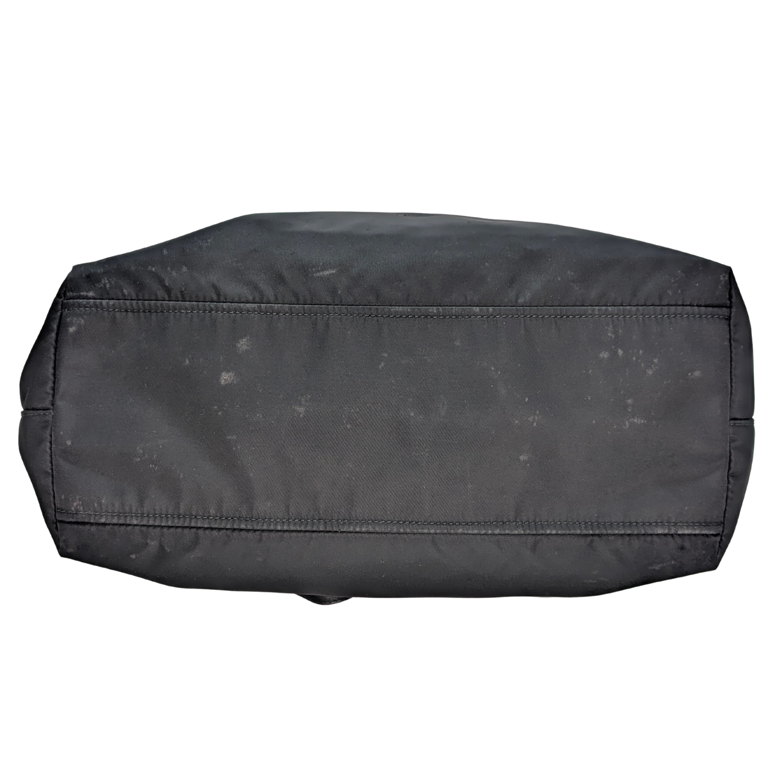 Prada Navy Re-Nylon Embroidered Logo Tote Bag