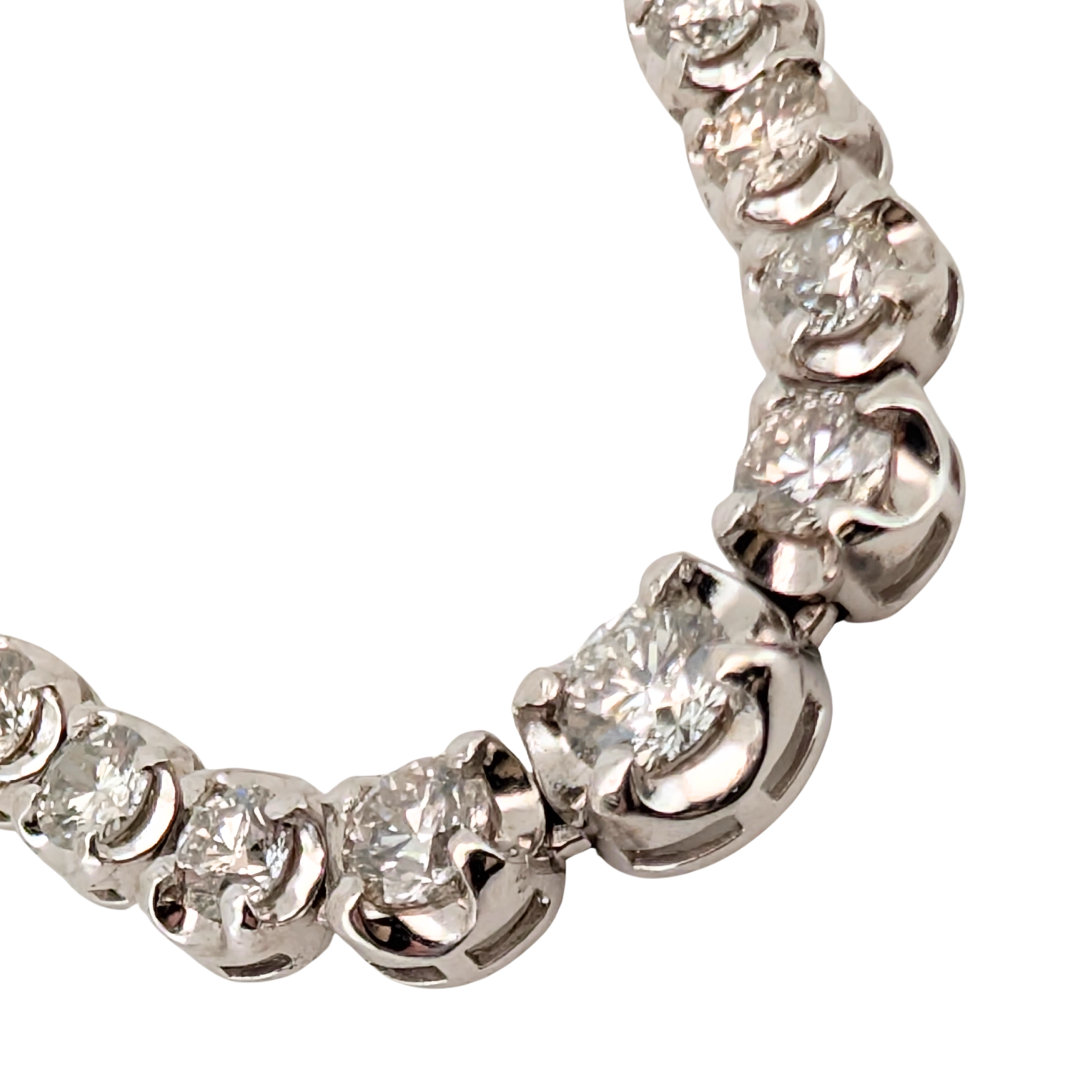 5.00Ct Natural Diamond Tennis Necklace In 18K White Gold