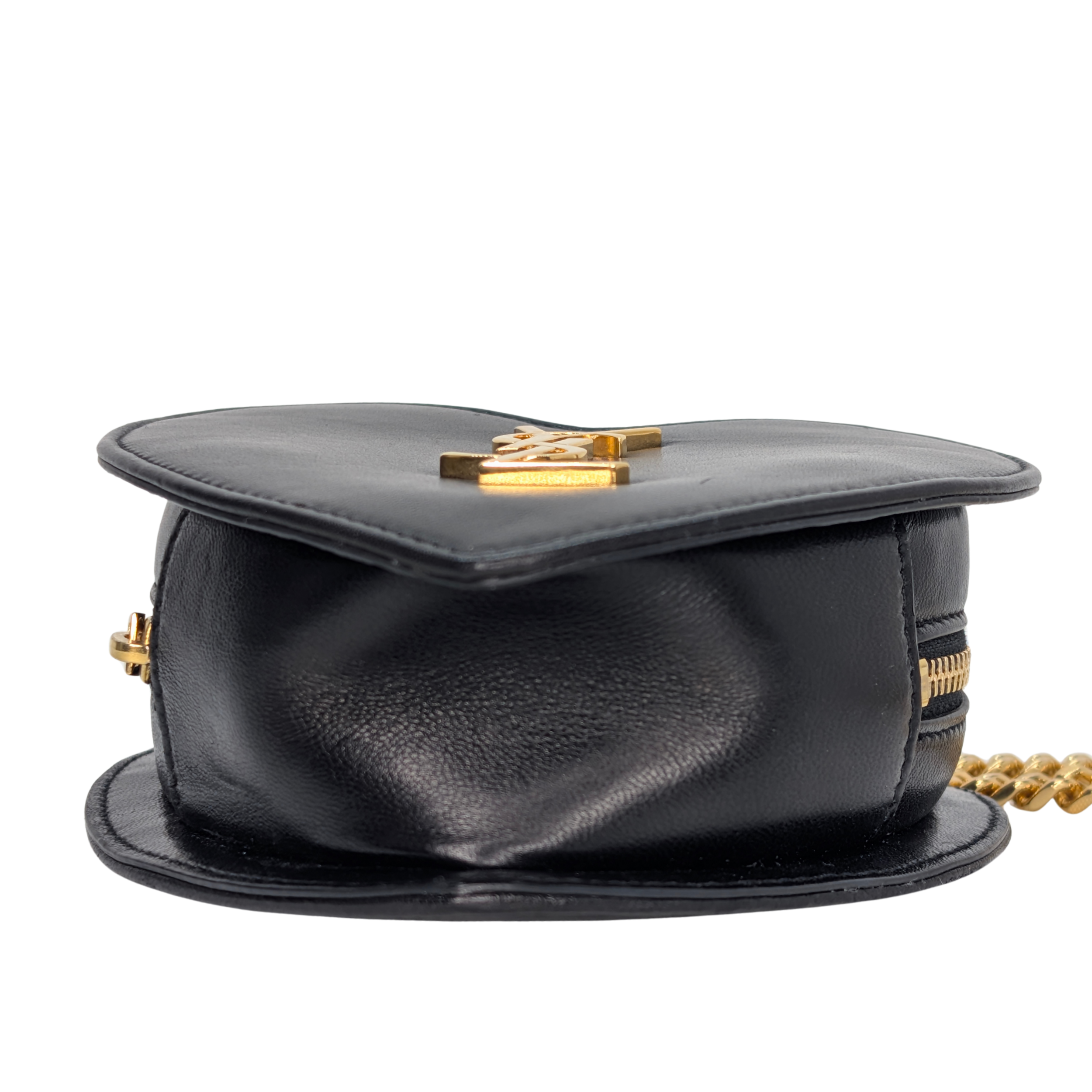 Yves Saint Laurent Mini Love Heart Leather Crossbody Bag Black