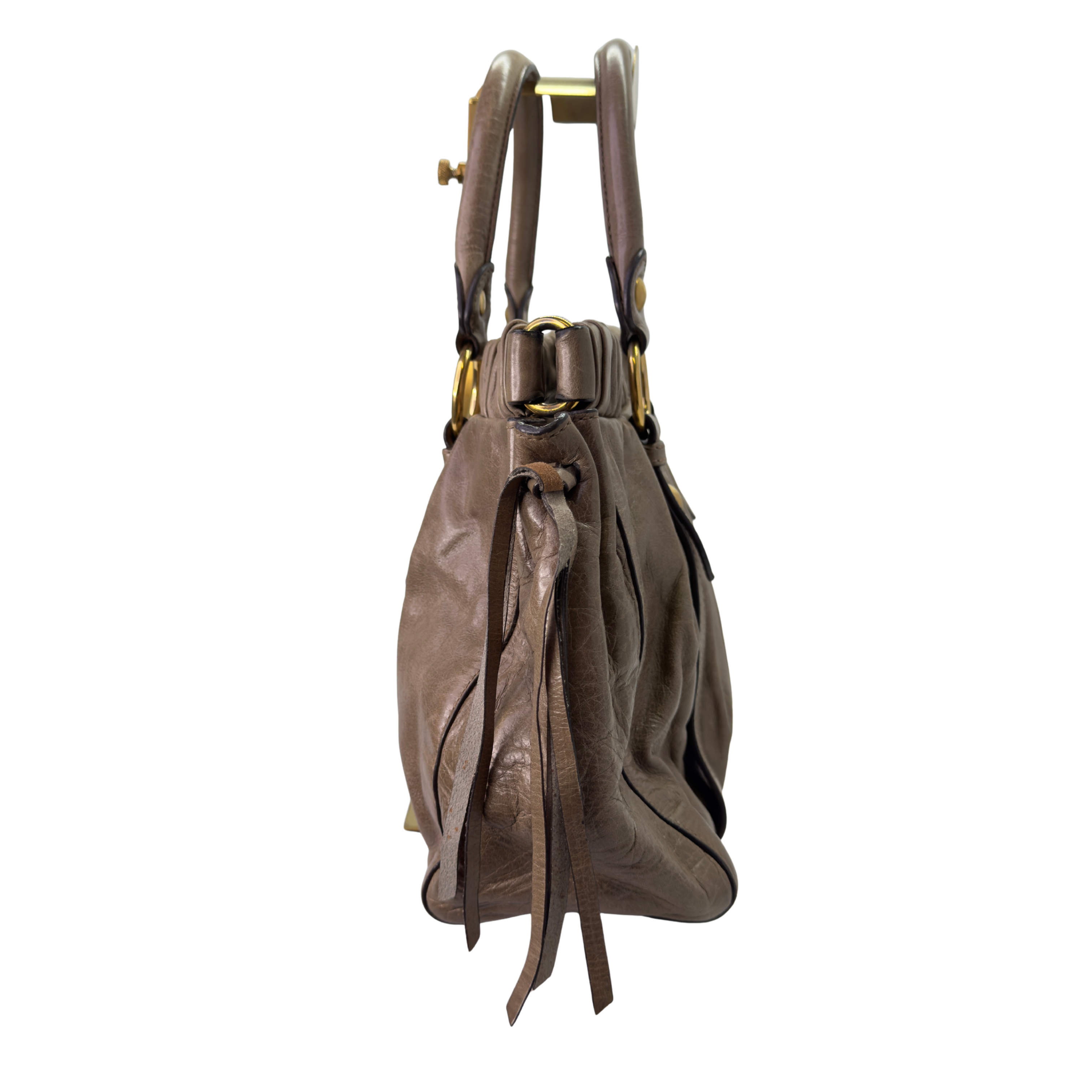 Miu Miu Vitello Tote Bag Medium Leather Beige