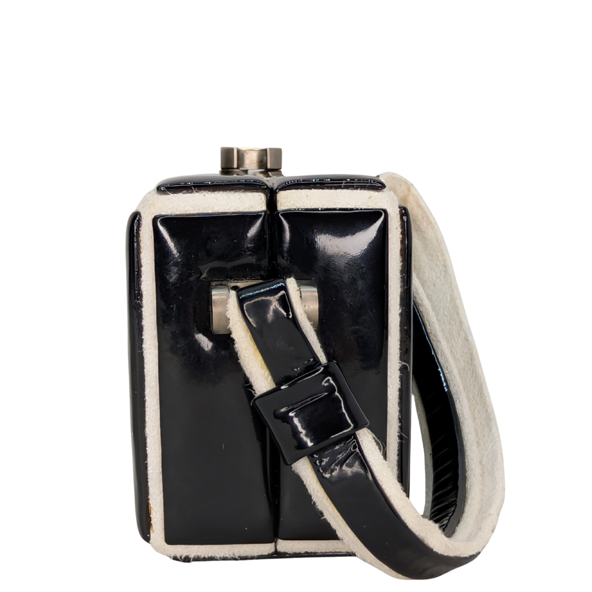 Chanel CC Small Box Clutch Patent Leather Black