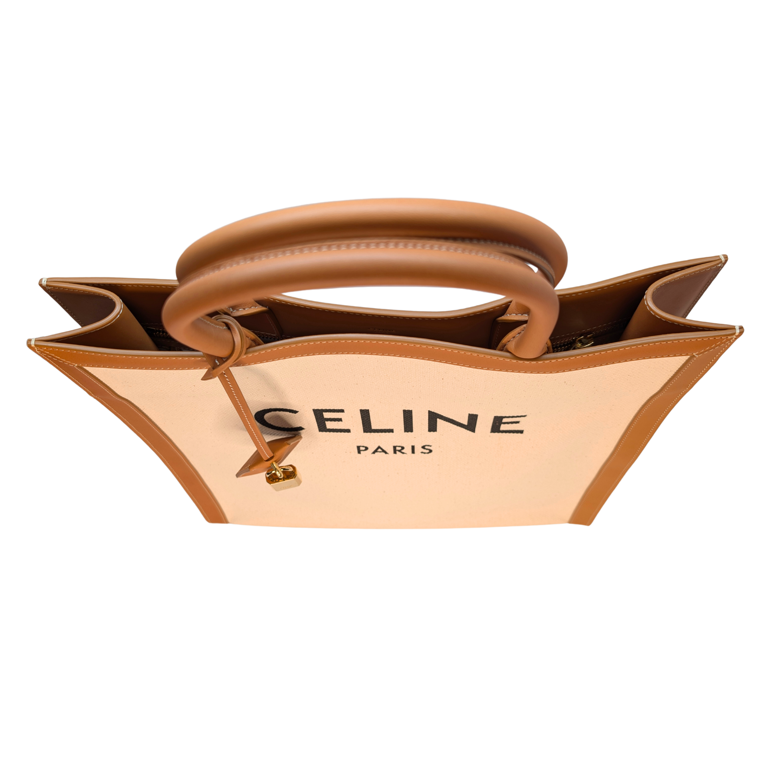 Celine Leather X Canvas Cabas Vertical Tote Bag Large