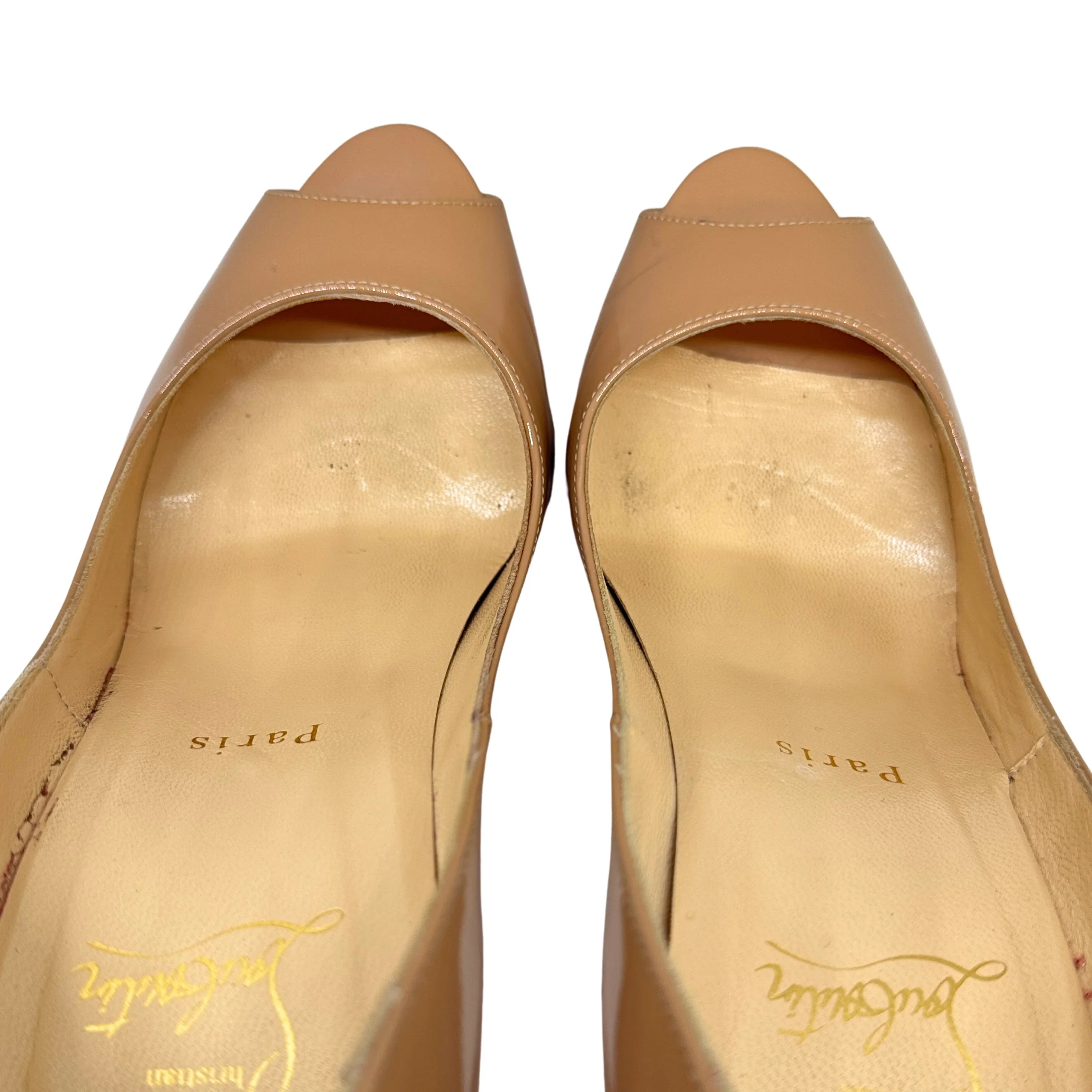Christian Louboutin Lady Peep Pumps Beige 38 - Lost Designer