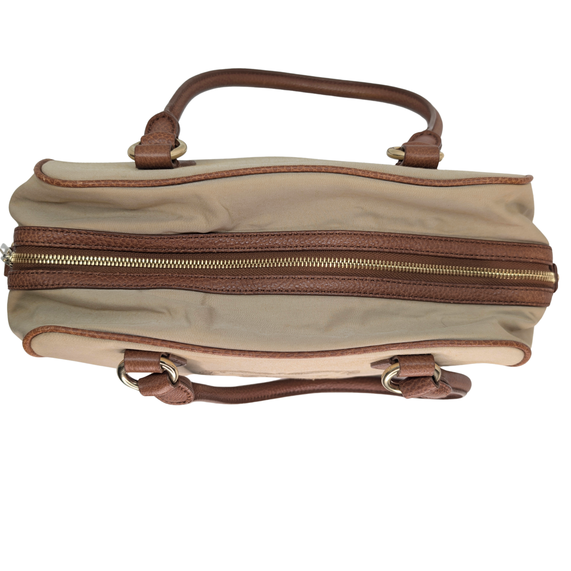 Burberry Embroidered Canvas X Leather Bowling Shoulder Bag