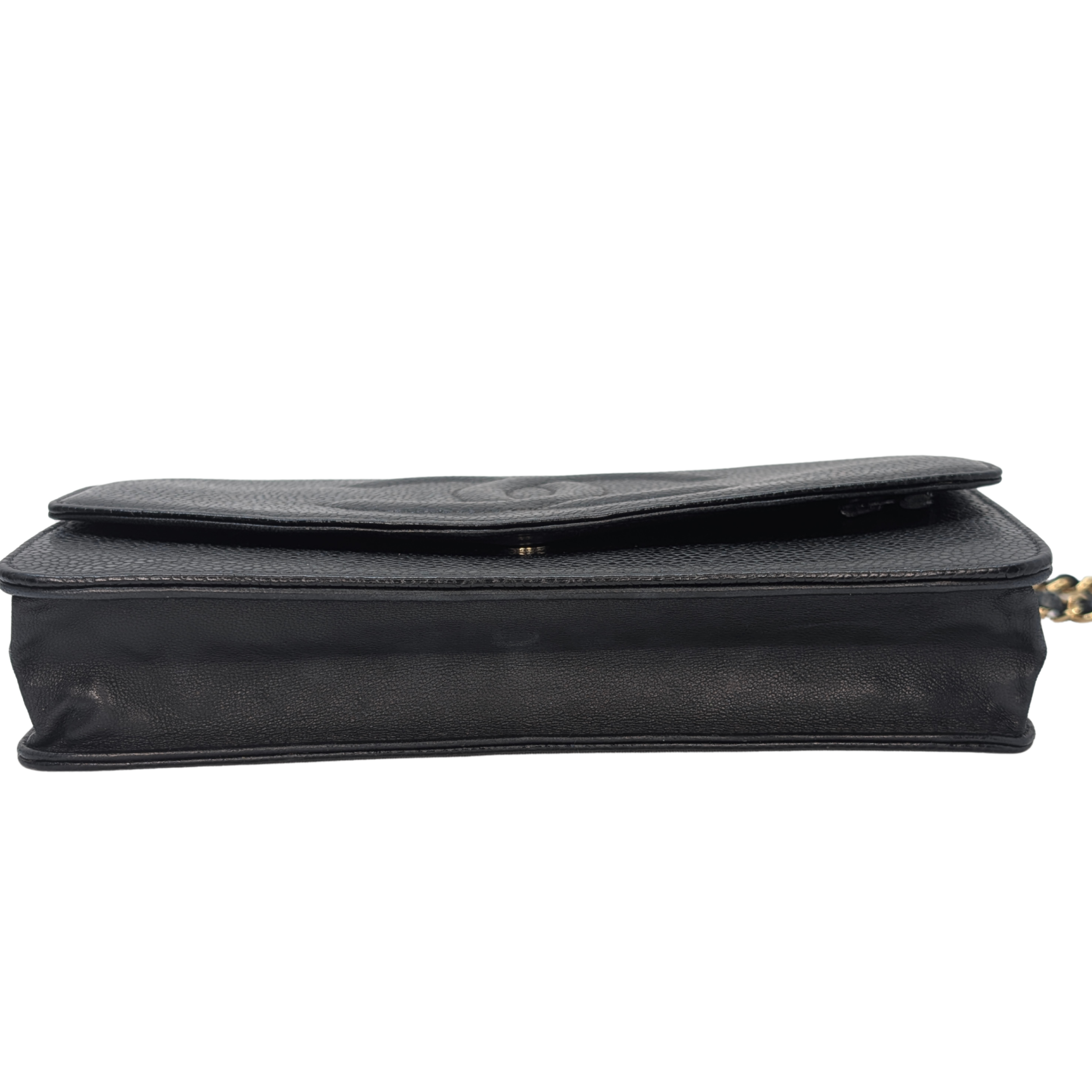 Chanel Caviar Timeless CC Wallet On Chain WOC Black