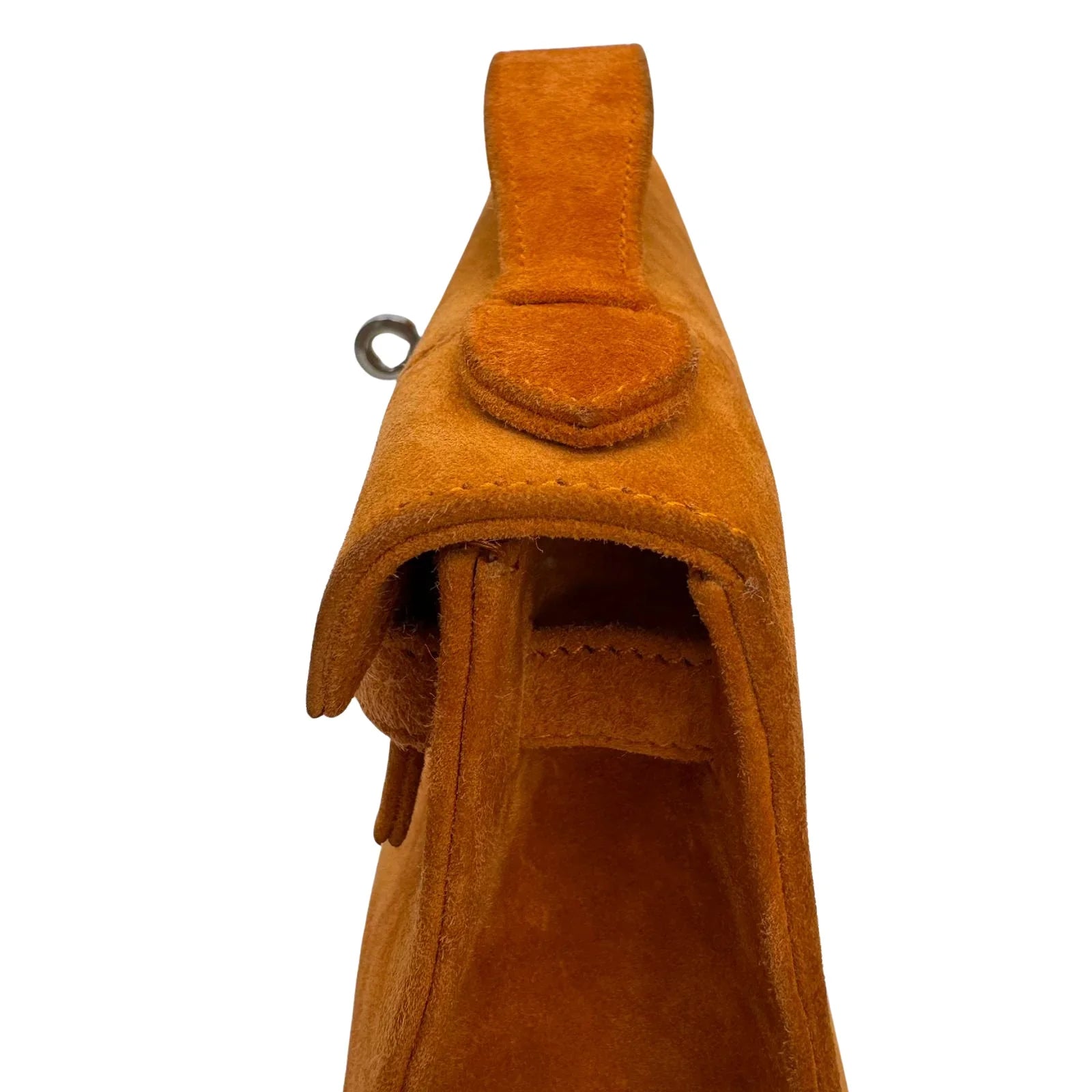 Hermès Kelly Pochette Orange H Veau Doblis Suede PWH ☐ I Stamp - Lost Designer