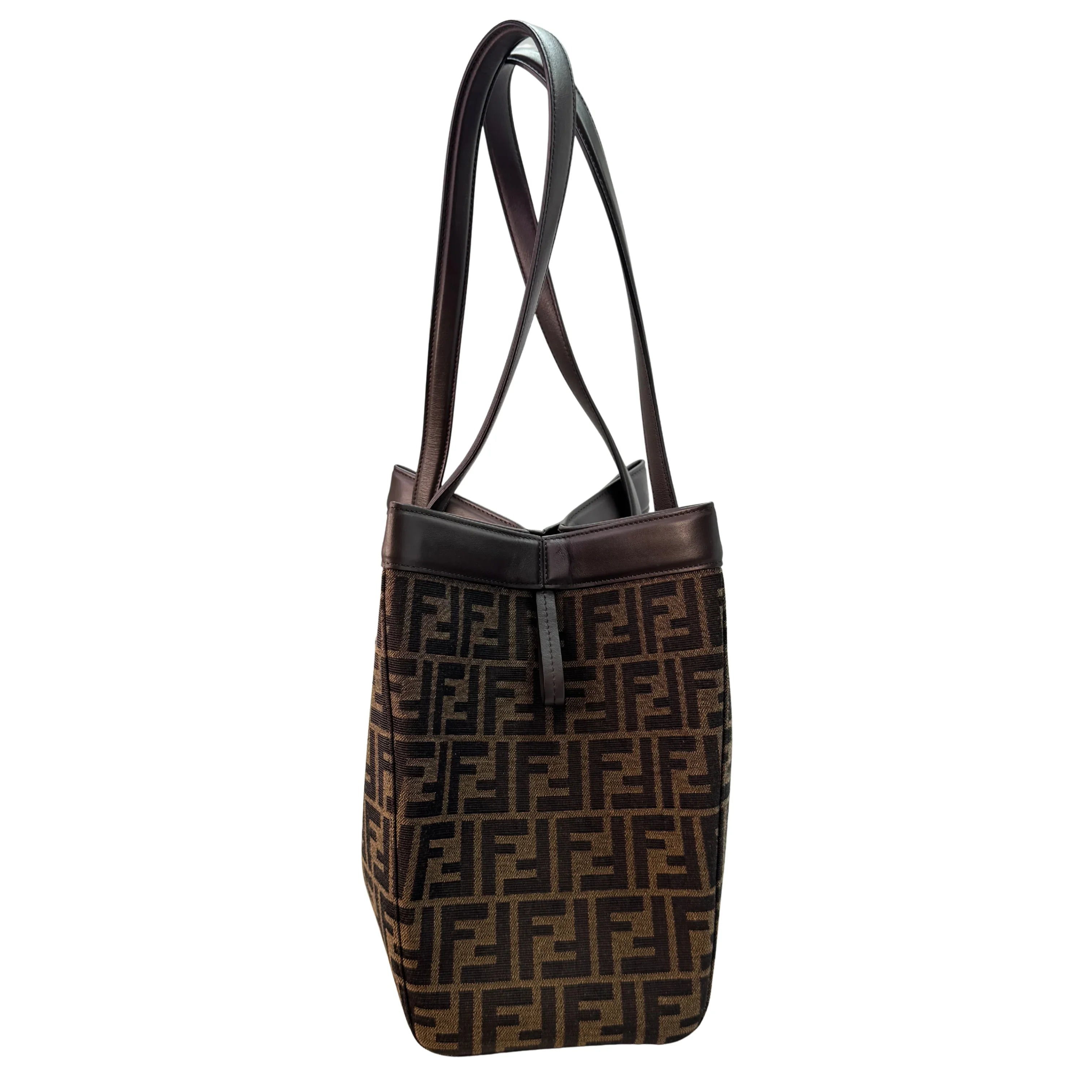 Fendi Origami Medium Fabric Tote Bag Brown - Lost Designer