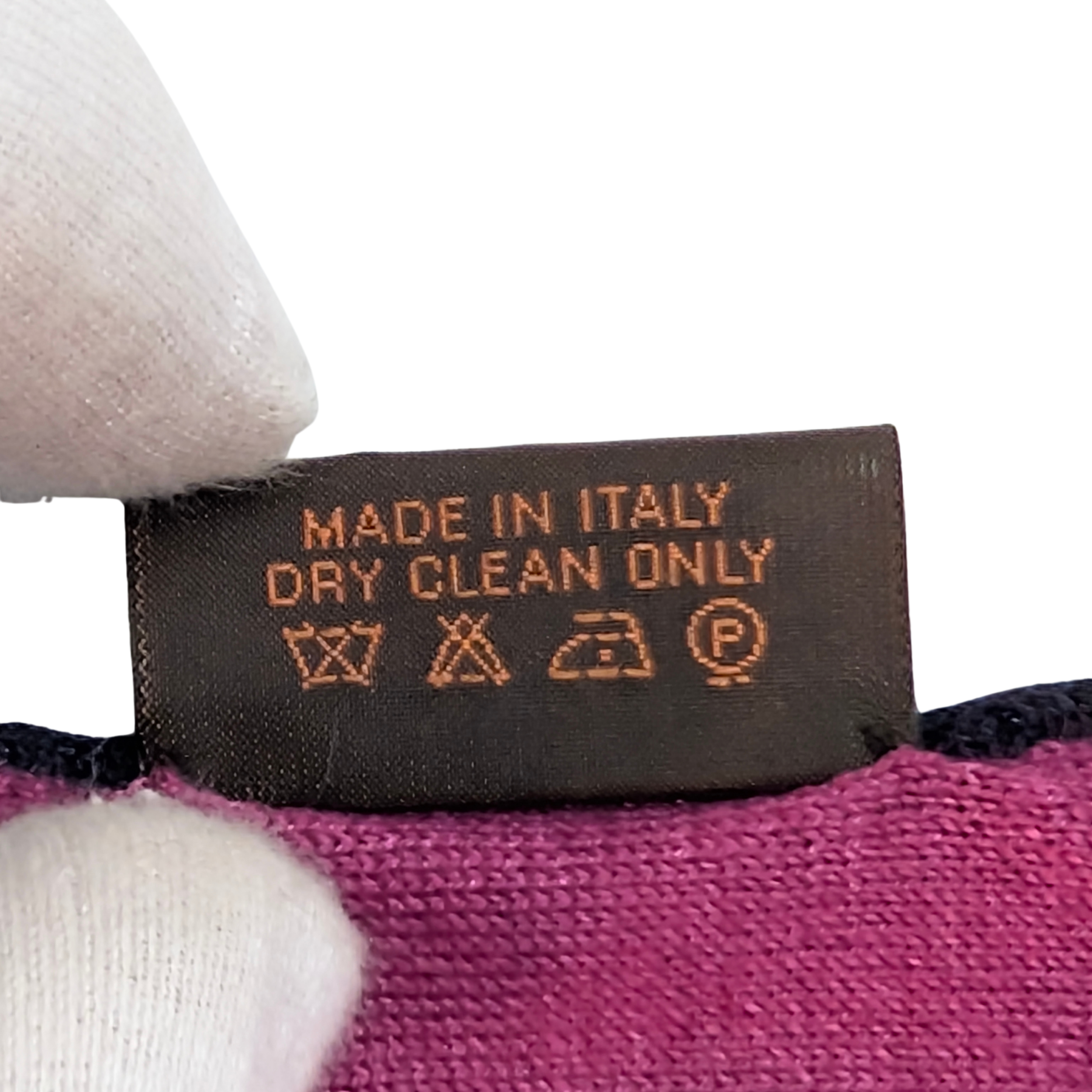 Hermès Reversible Cashmere Silk Scarf in Burgundy and Navy