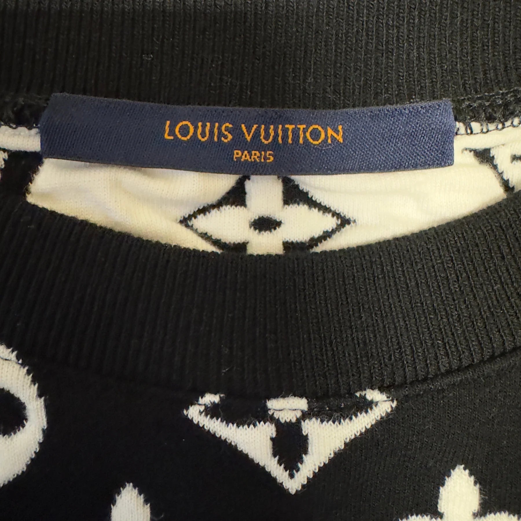 Louis Vuitton Monogram Sweatshirt Black/White XS - Lost Designer