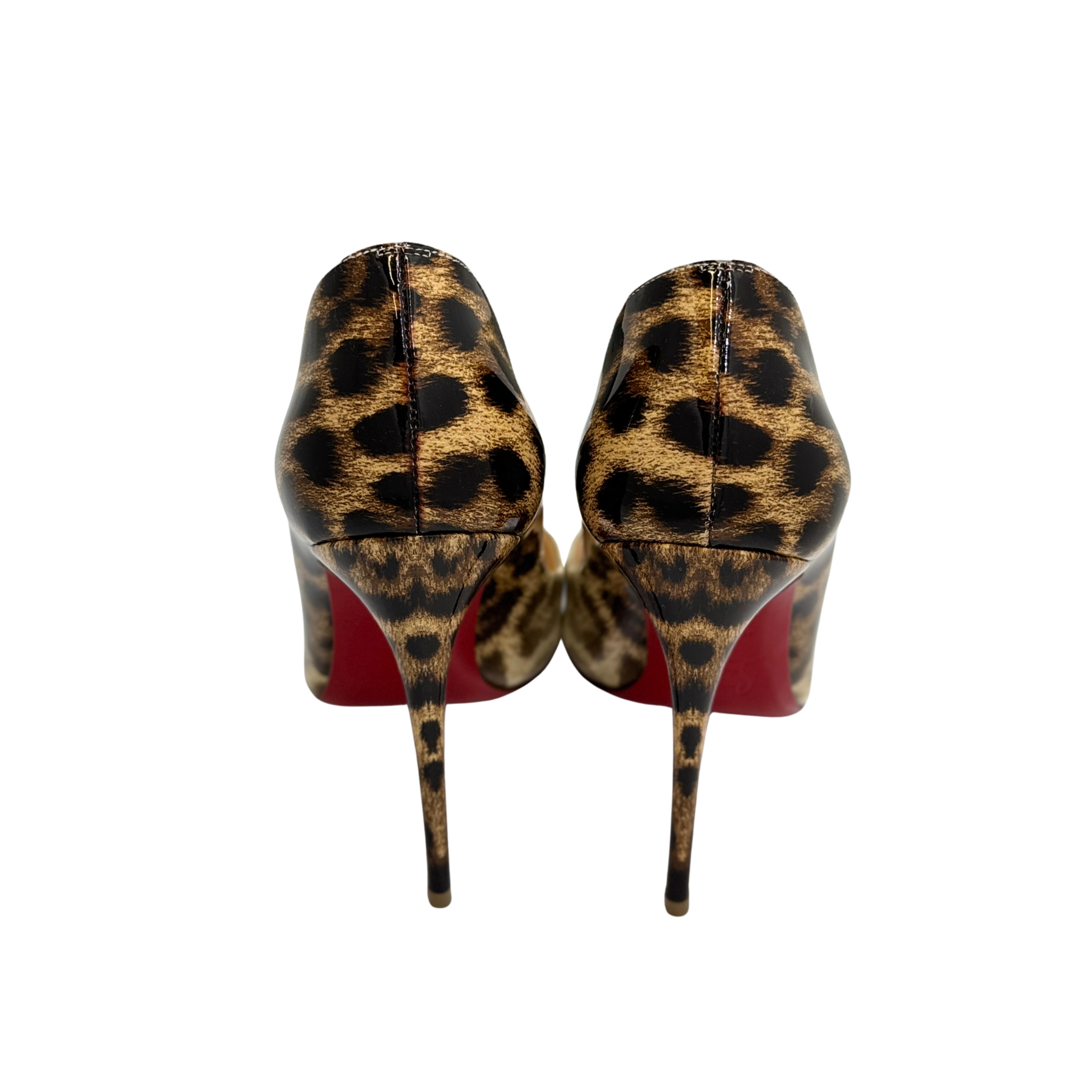 Christian Louboutin White Leopard Print So Kate Pumps 36