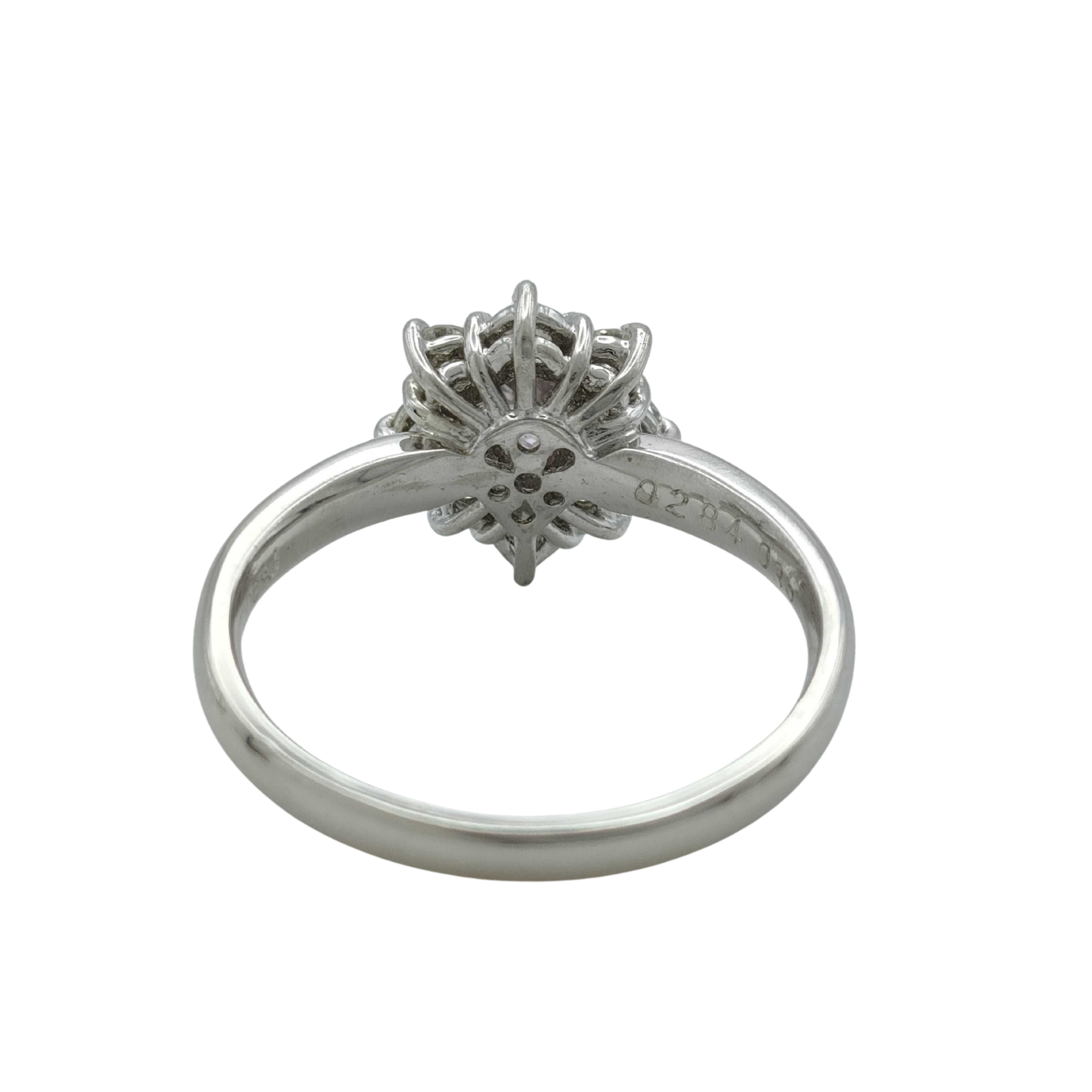 0.28Ct Natural Pink Diamond & 0.35Ct White Diamonds Halo Ring In Platinum