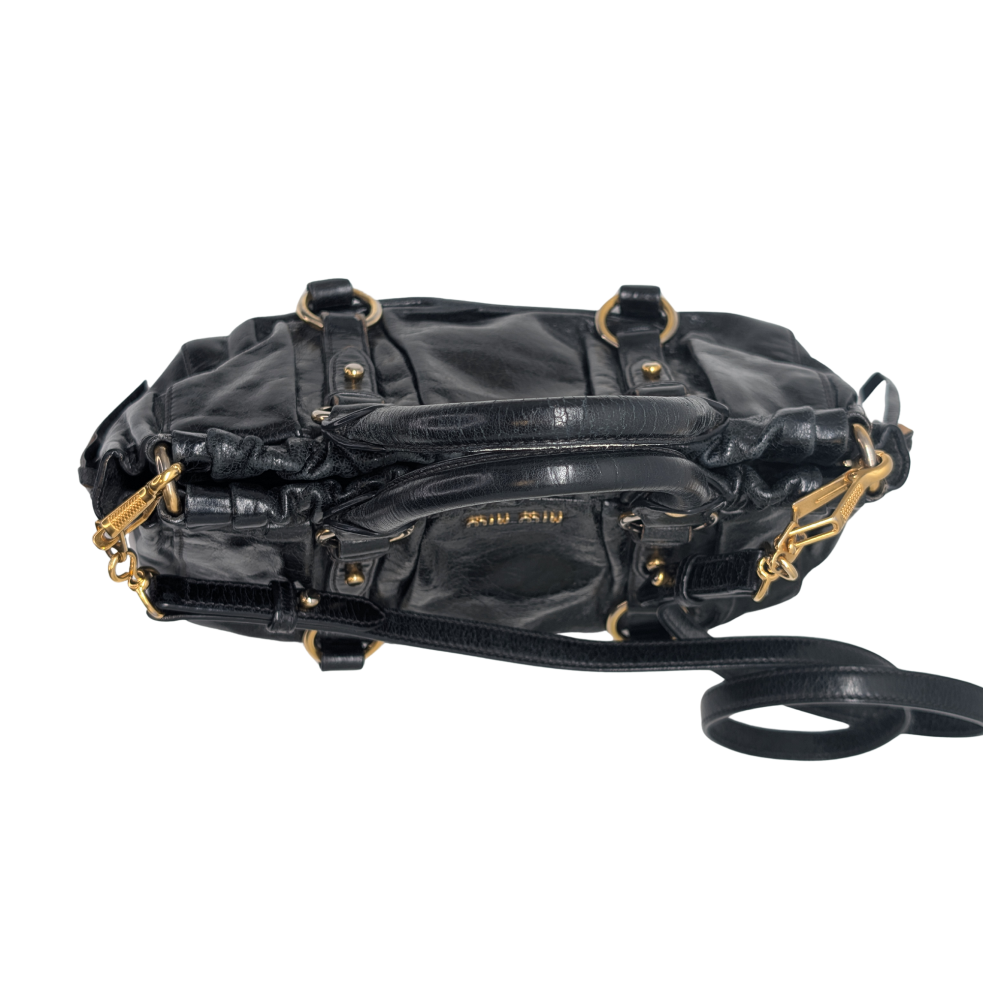 Miu Miu Vitello Crossbody Bag Black