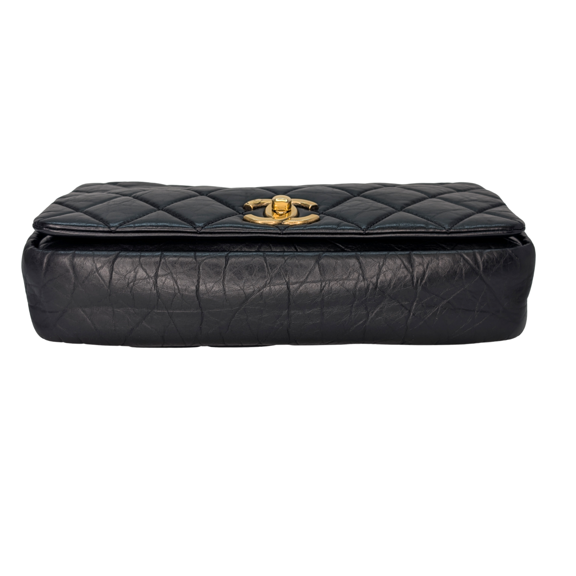 Chanel Pondicherry Flap Medium Handbag Leather Black