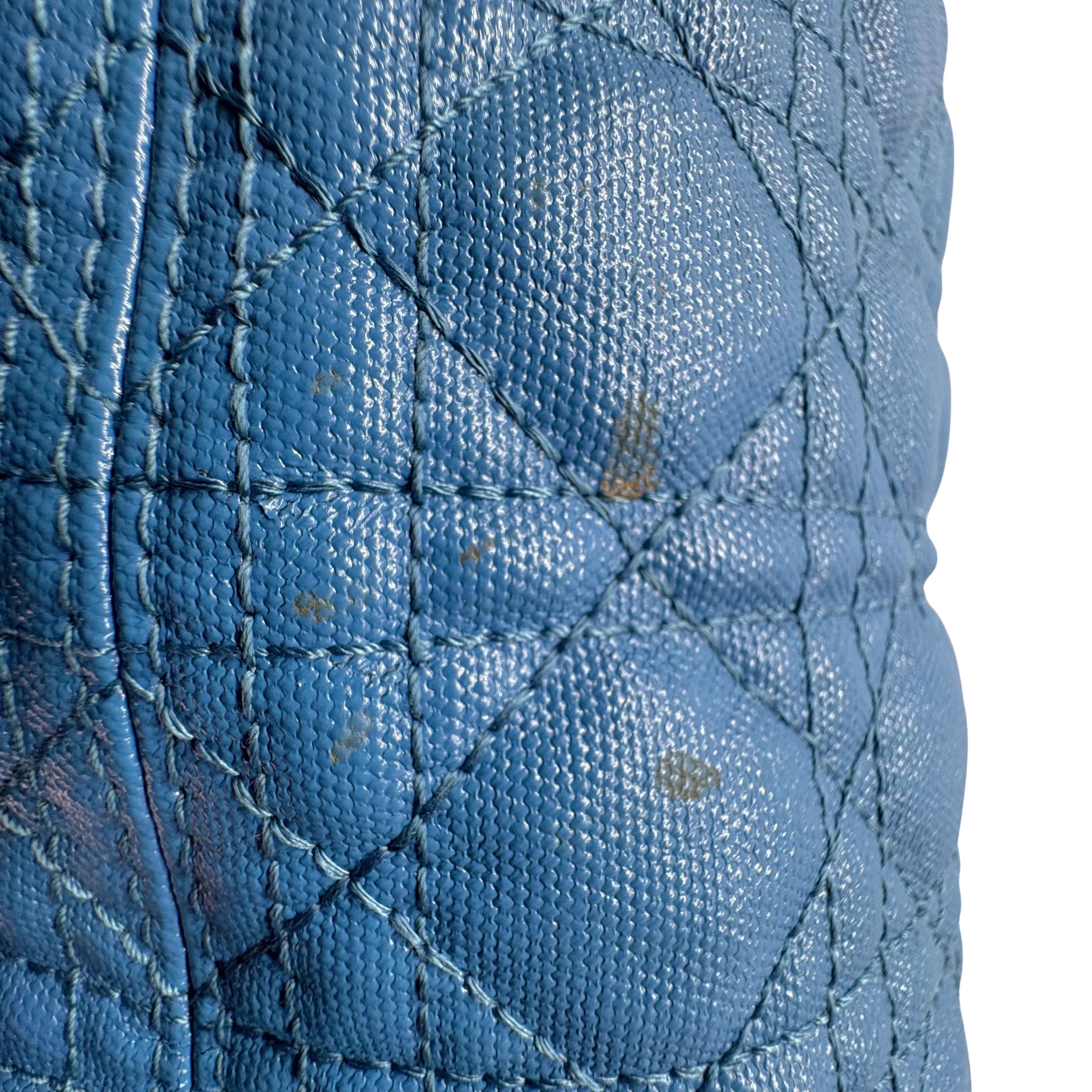 Dior Cannage Medium Panarea Tote Canvas Cobalt Blue - Lost Designer