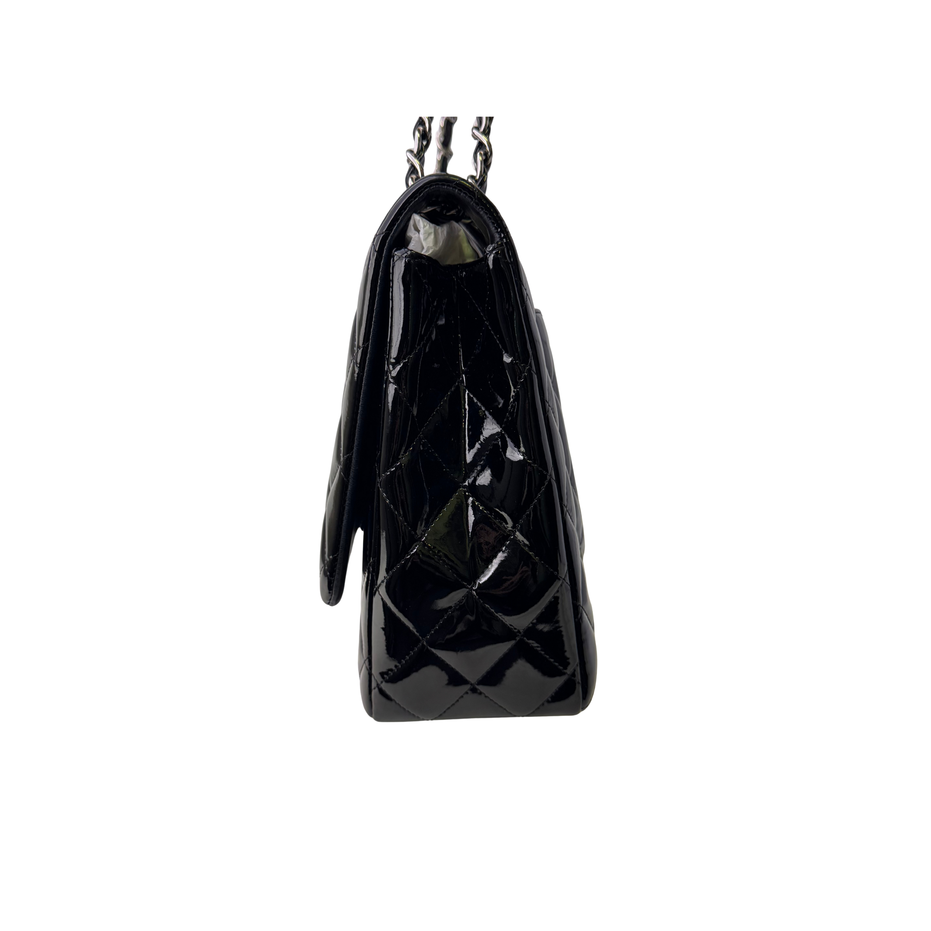 Chanel Maxi Flap Patent Leather Bag Black