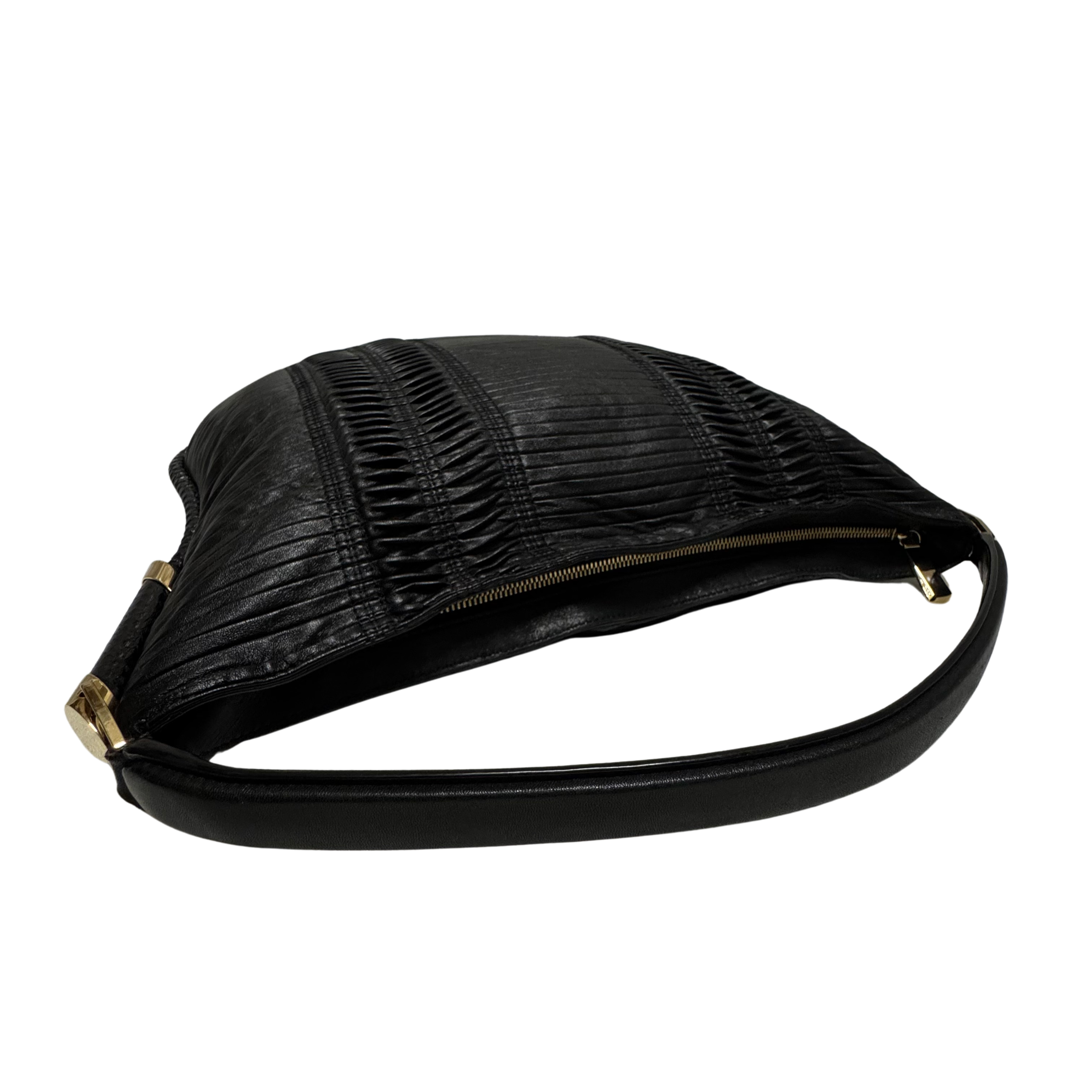 Jimmy Choo Black Leather Tote Bag with Gold-Tone Hardware