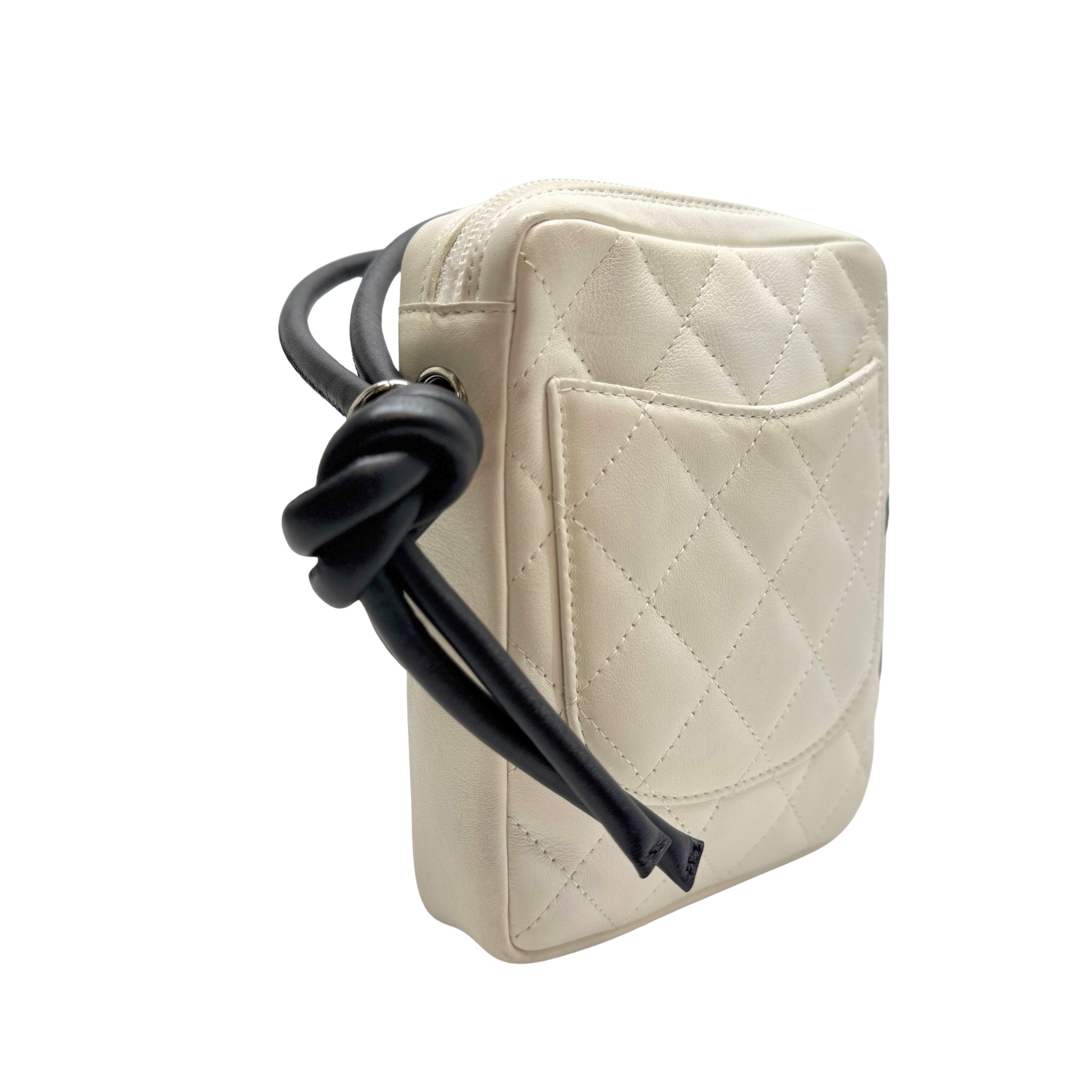 Chanel Quilted Cambon Small Messenger Bag White