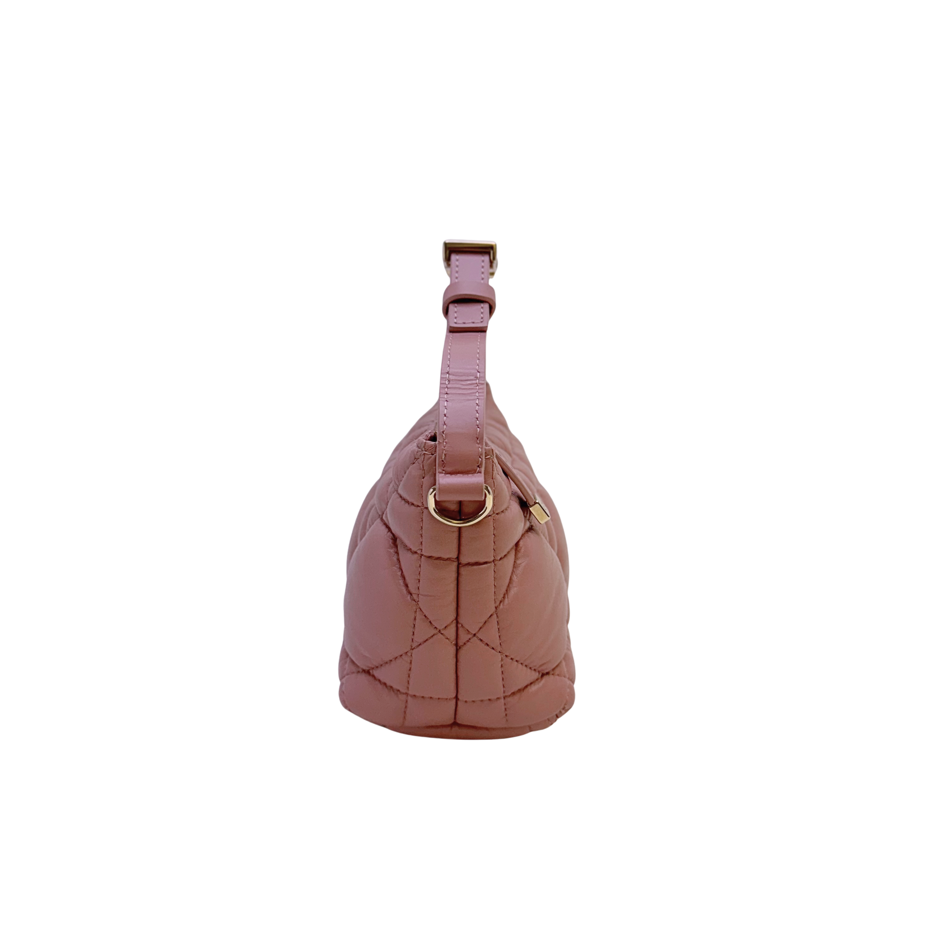 Dior Macrocannage Nomad Travel Pouch Bag Calfskin Pink