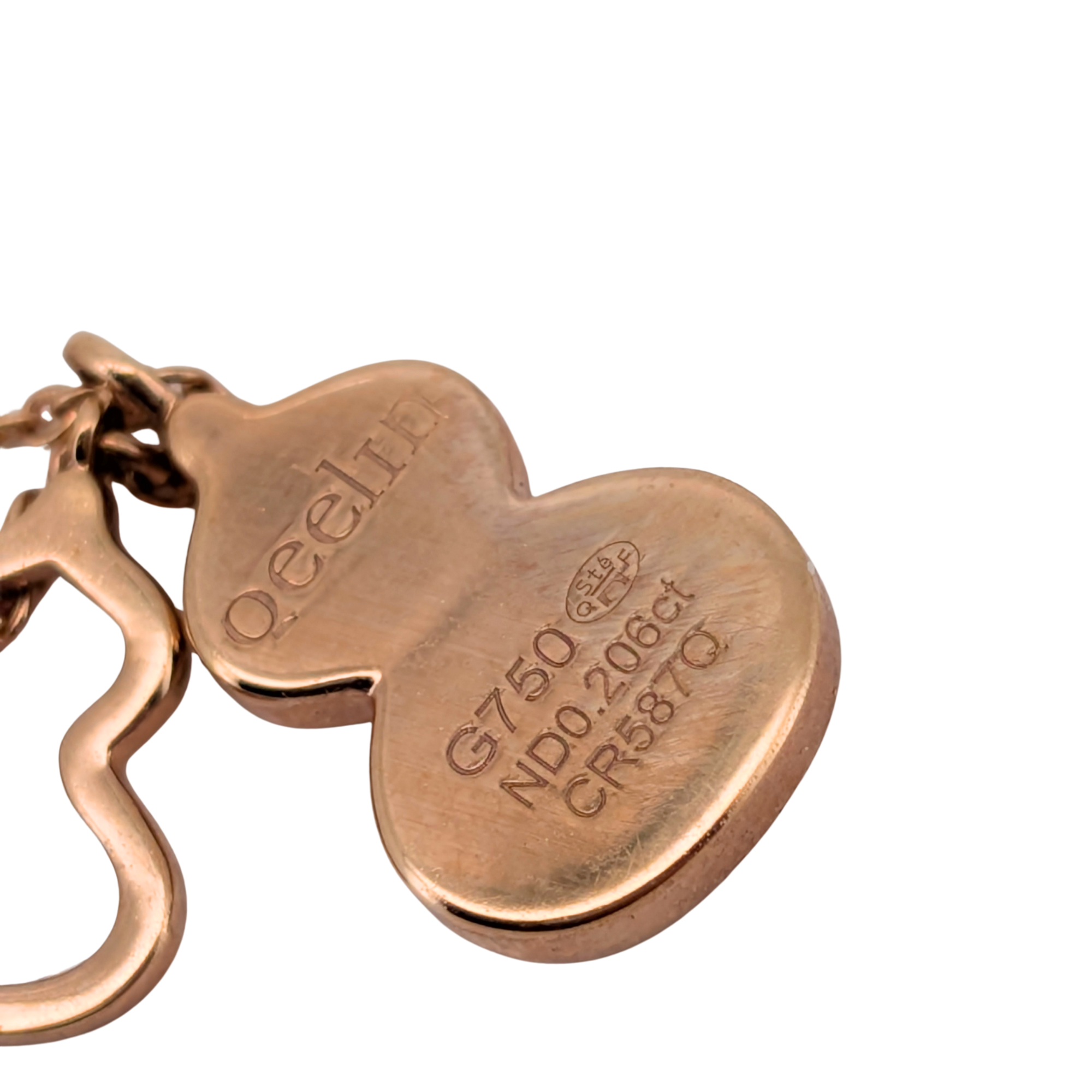 Qeelin Wulu Petite Diamond 18K Rose Gold Necklace