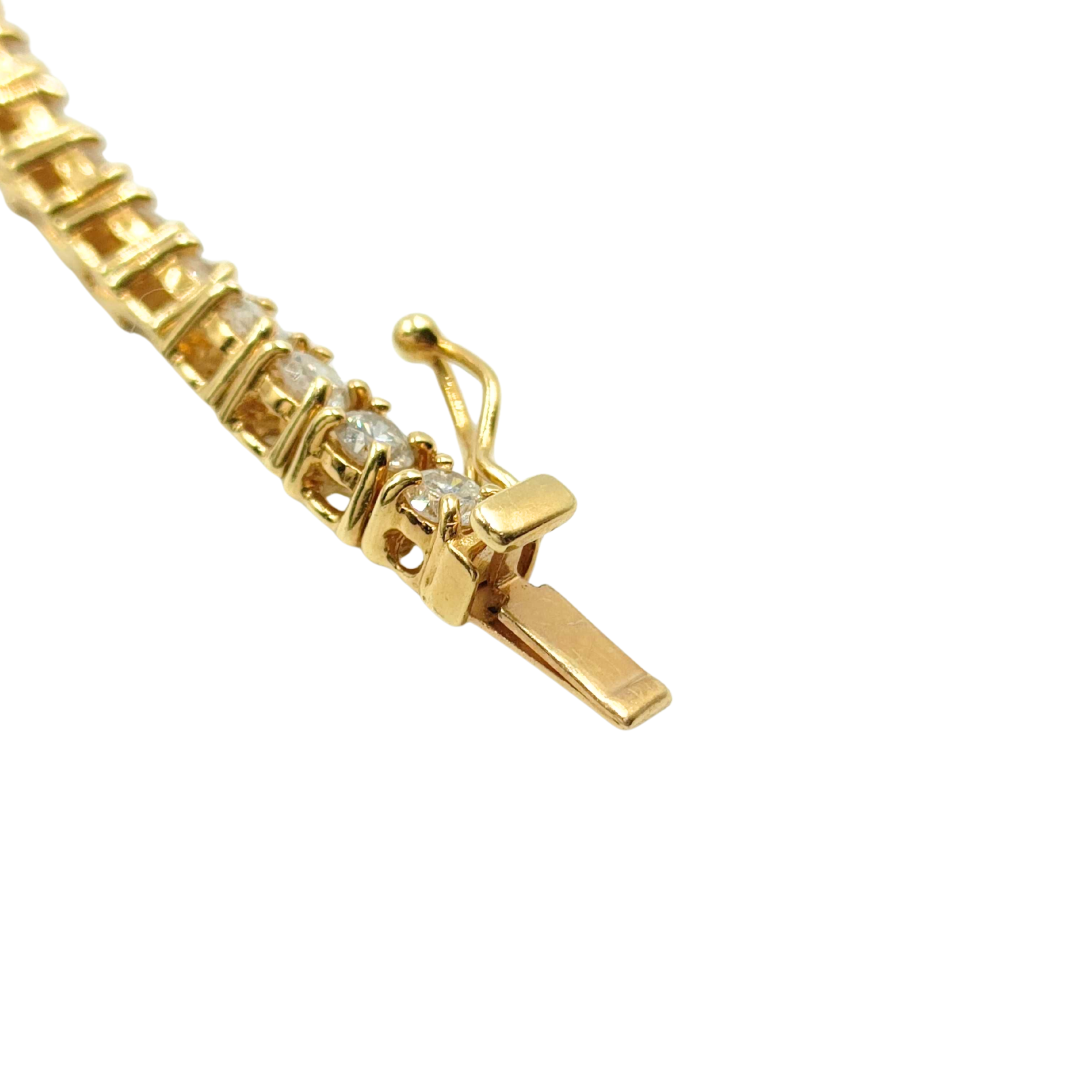 10.0ct 18k Yellow Gold Natural Diamond Graduating Tennis Necklace