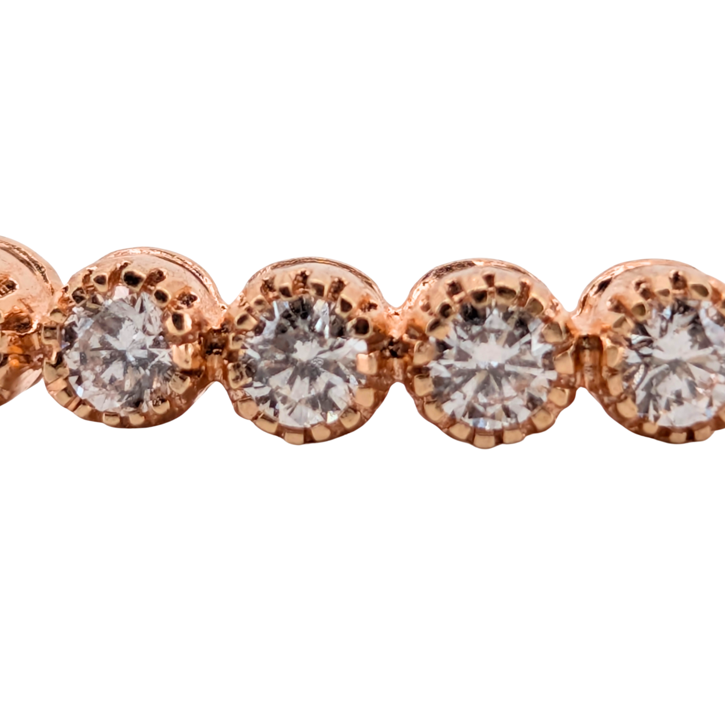 3.00Ct Natural Diamond Full Eternity Bangle In 18K Rose Gold