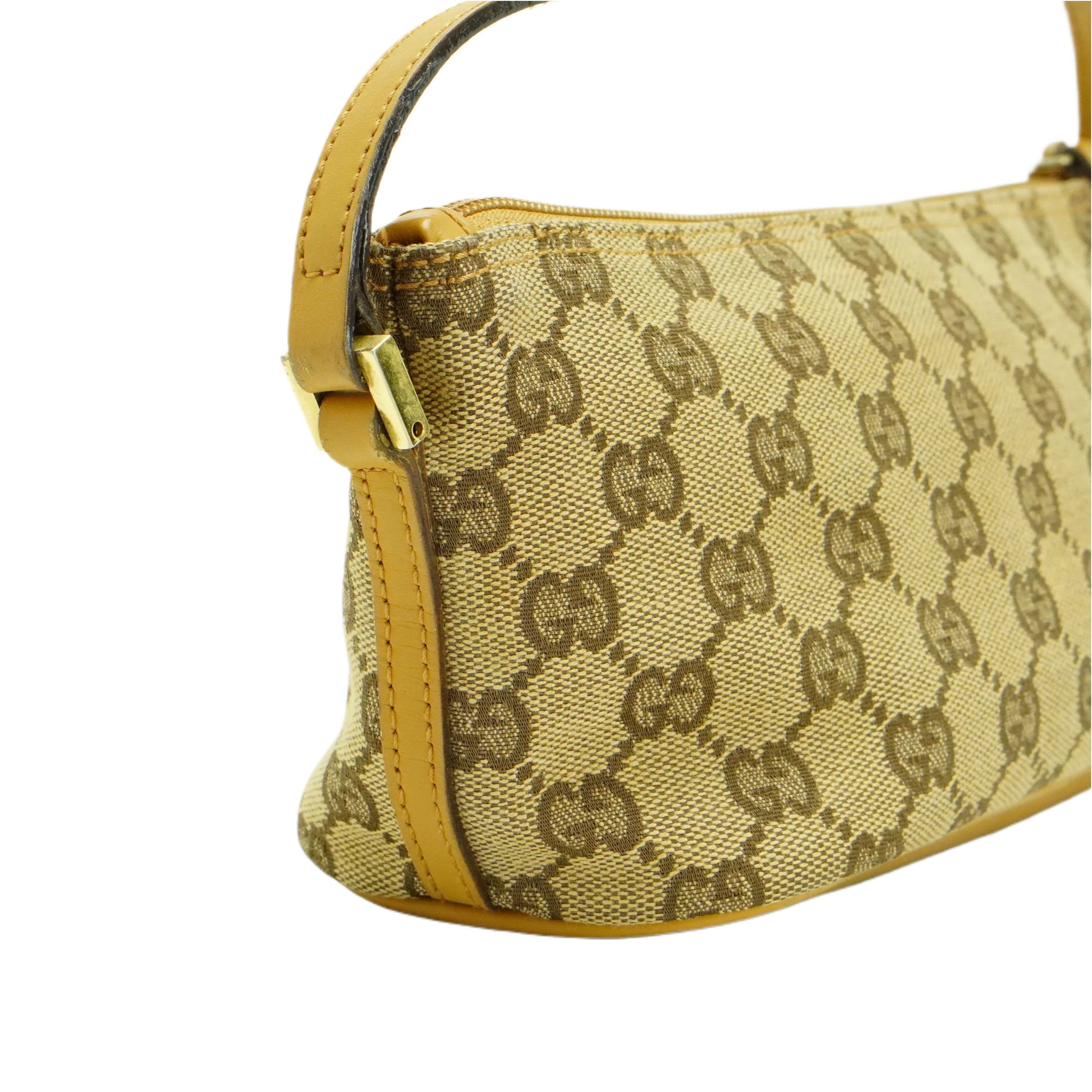 Gucci Beige GG Monogram Boat Pochette Bag
