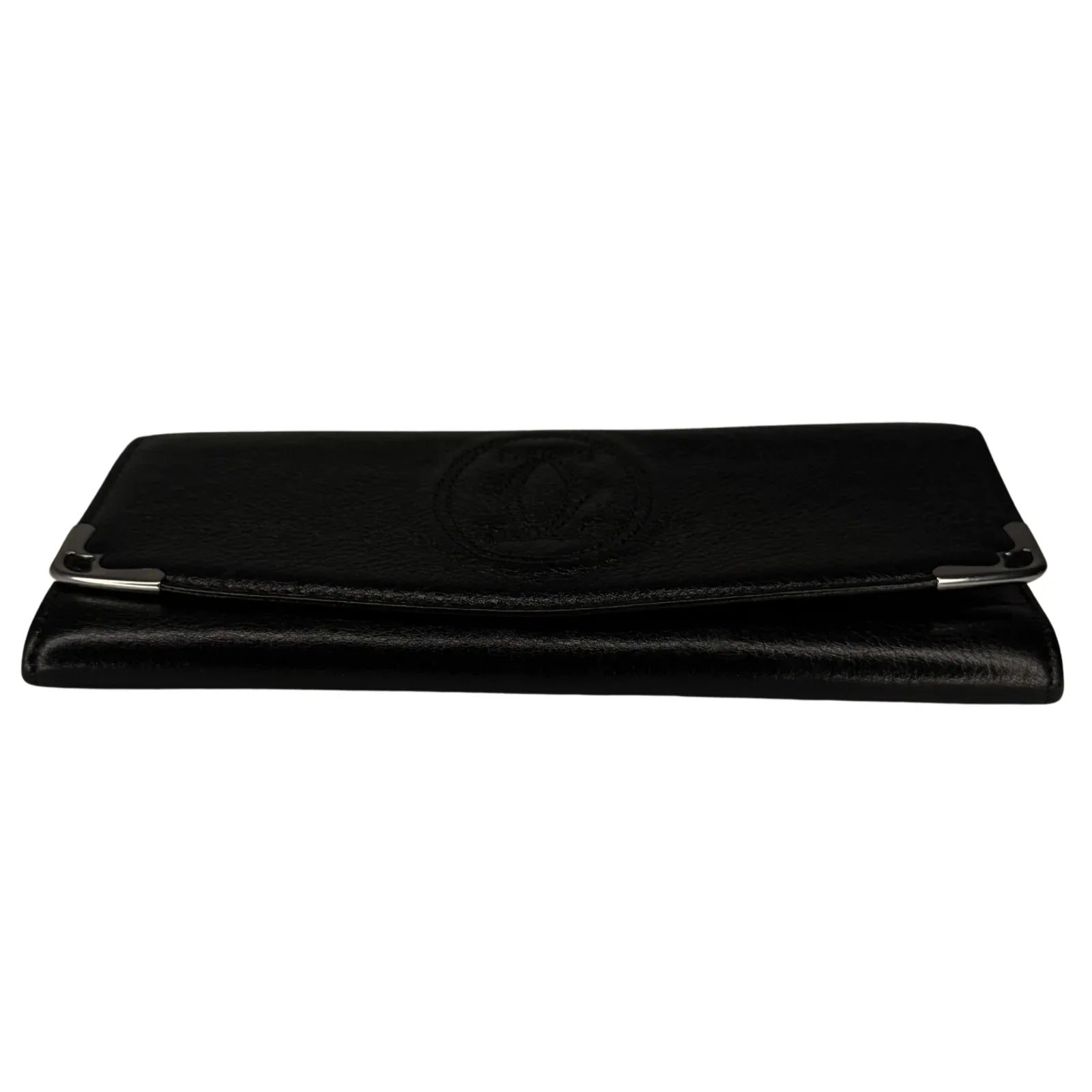 Cartier Black Leather Long Folding Wallet