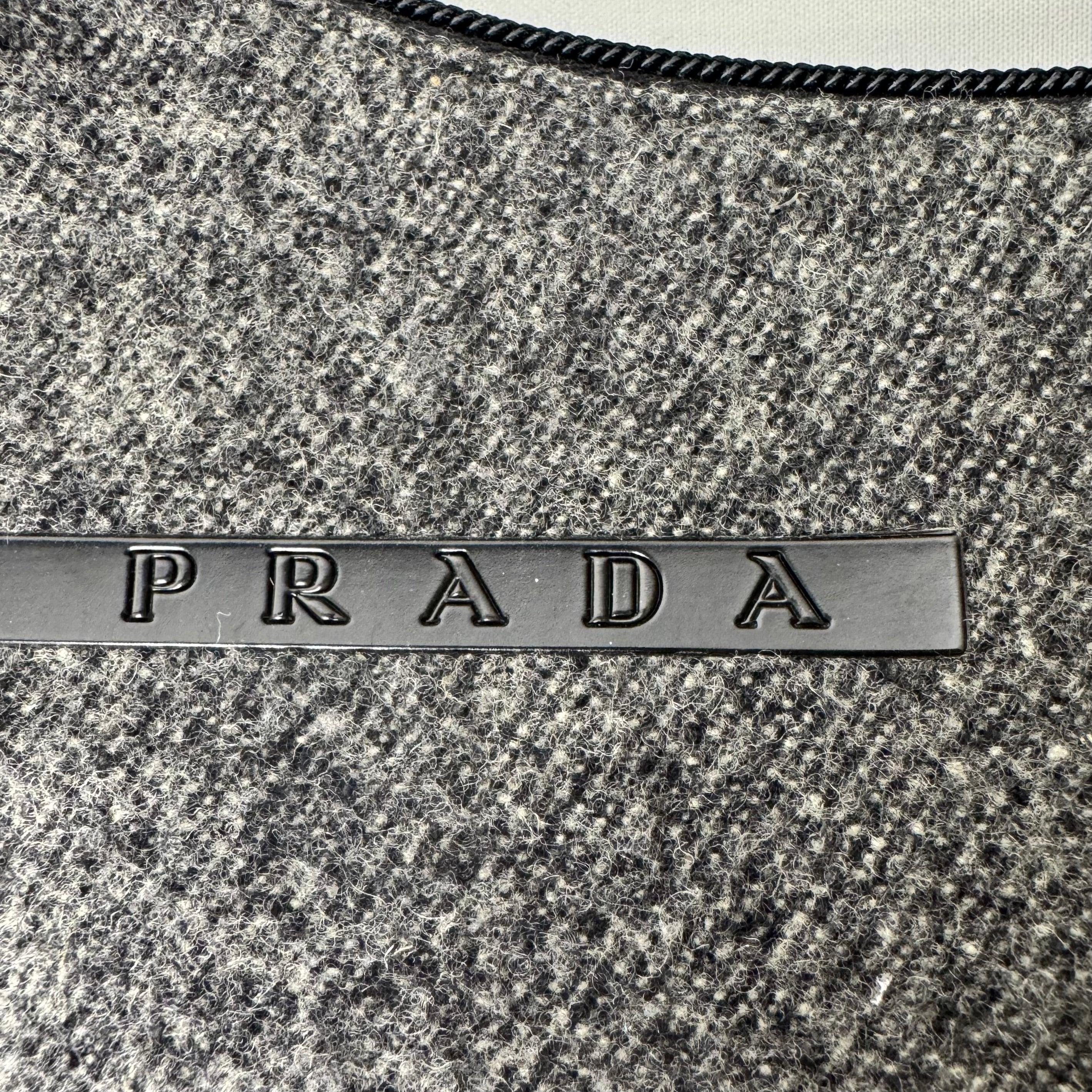 Prada SS Wool Canapa Sport Hobo Shoulder Bag – Grey - Lost Designer