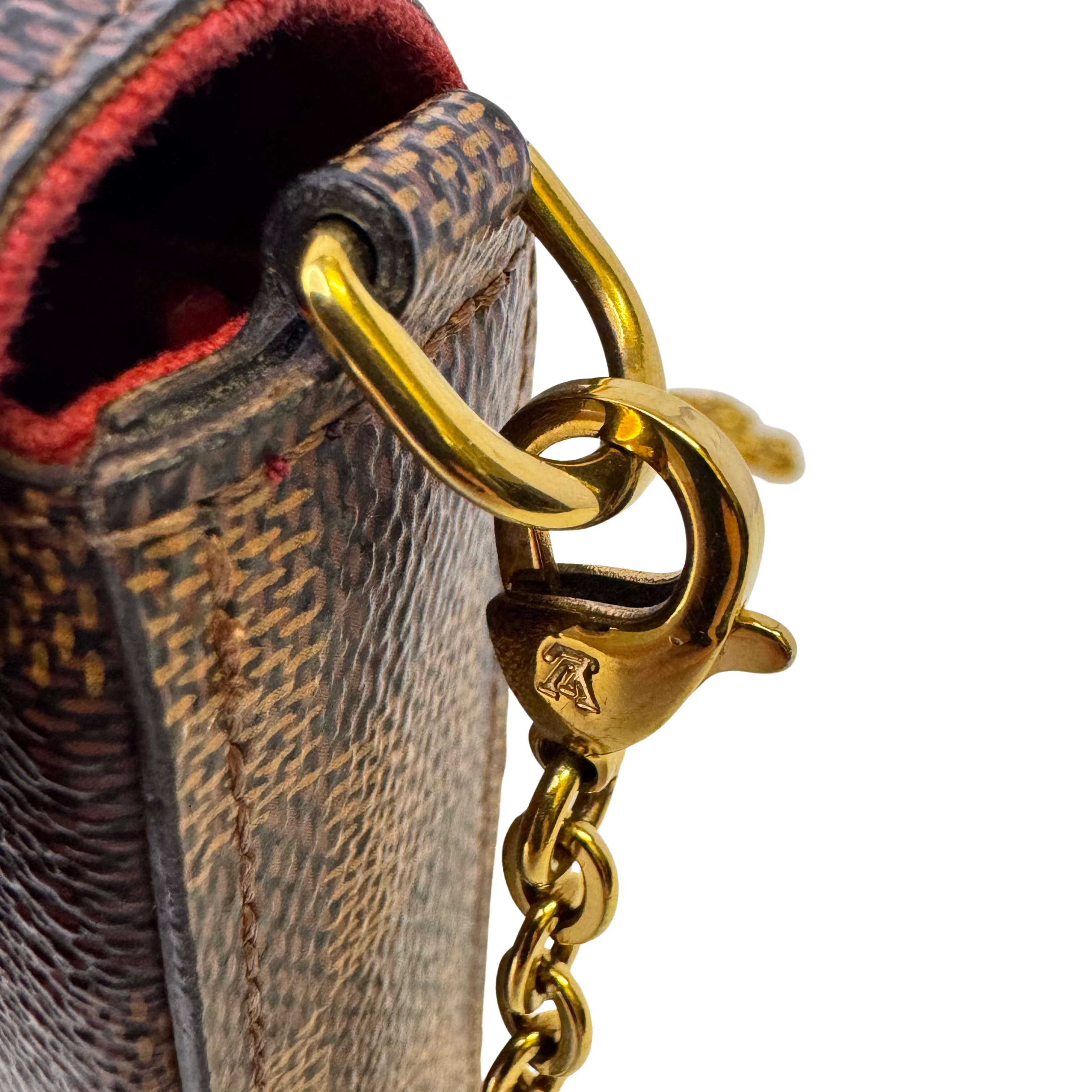 Louis Vuitton Damier Ebene Felicie Pochette Chain Wallet Bag